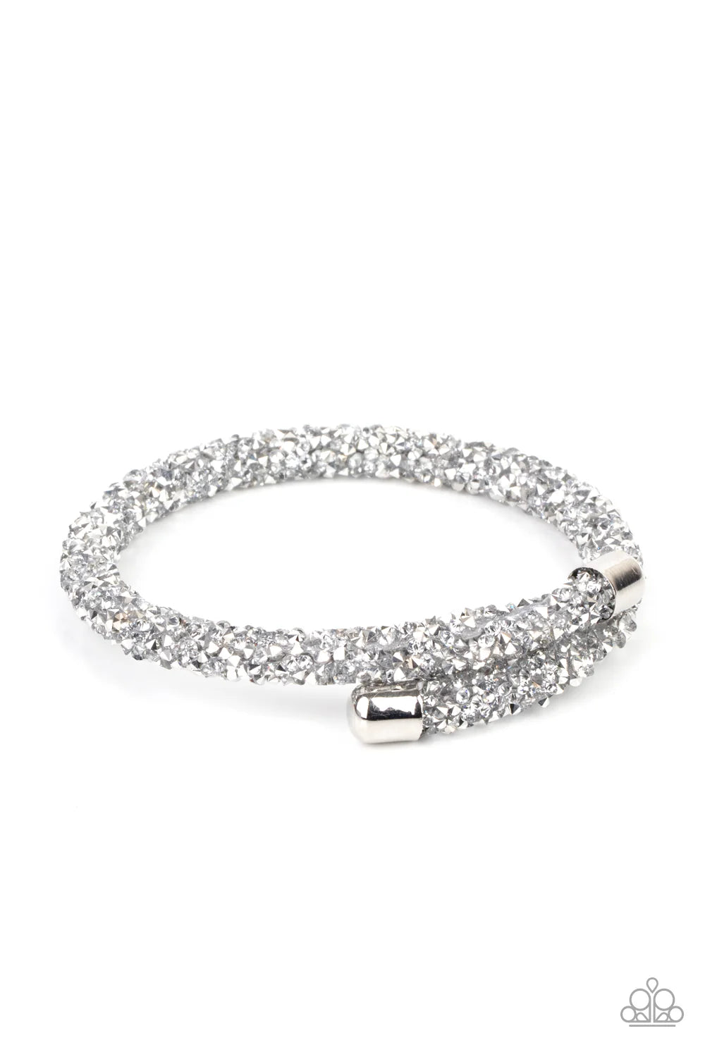 Paparazzi Roll Out The Glitz - Silver Coil Bracelet - Life Of The Party