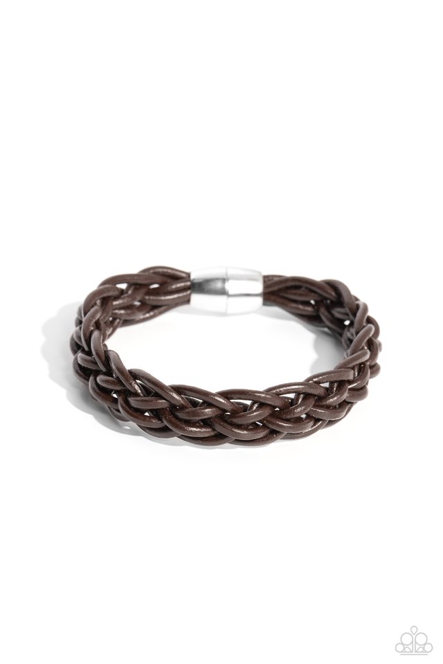 Paparazzi Cattle Ranch - Brown Mens Magnetic Urban Bracelet