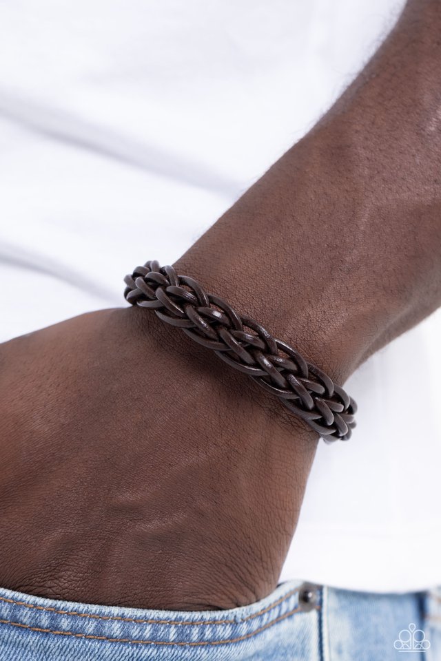Paparazzi Cattle Ranch - Brown Mens Magnetic Urban Bracelet
