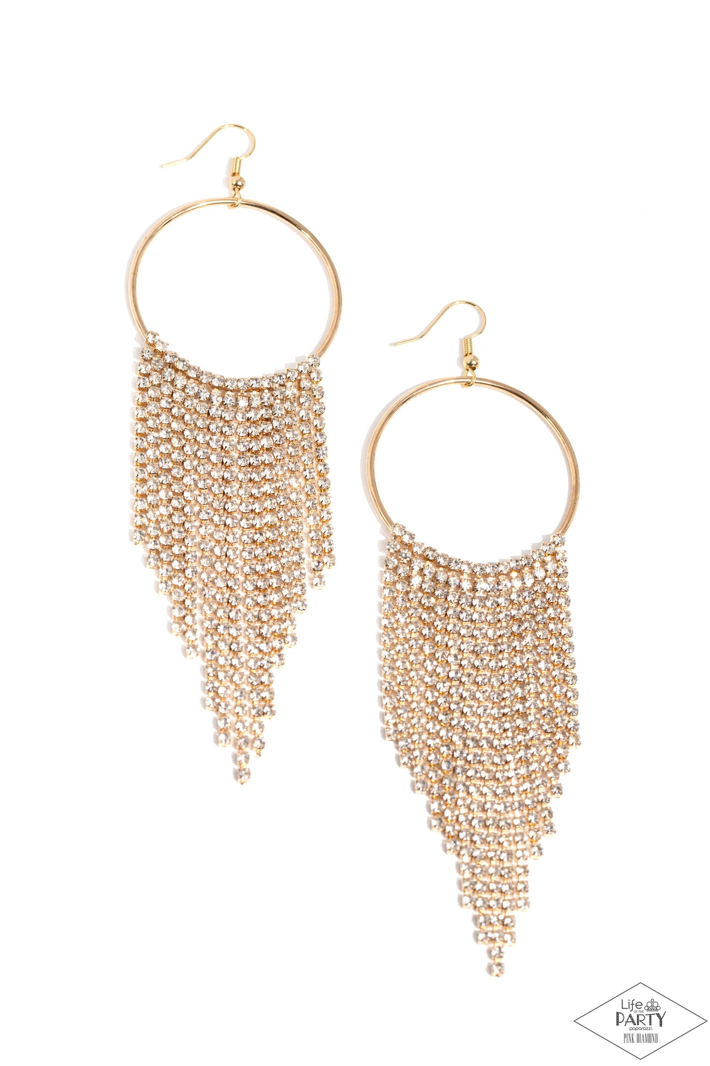 Paparazzi Streamlined Shimmer - Gold Earrings - Life Of The Party