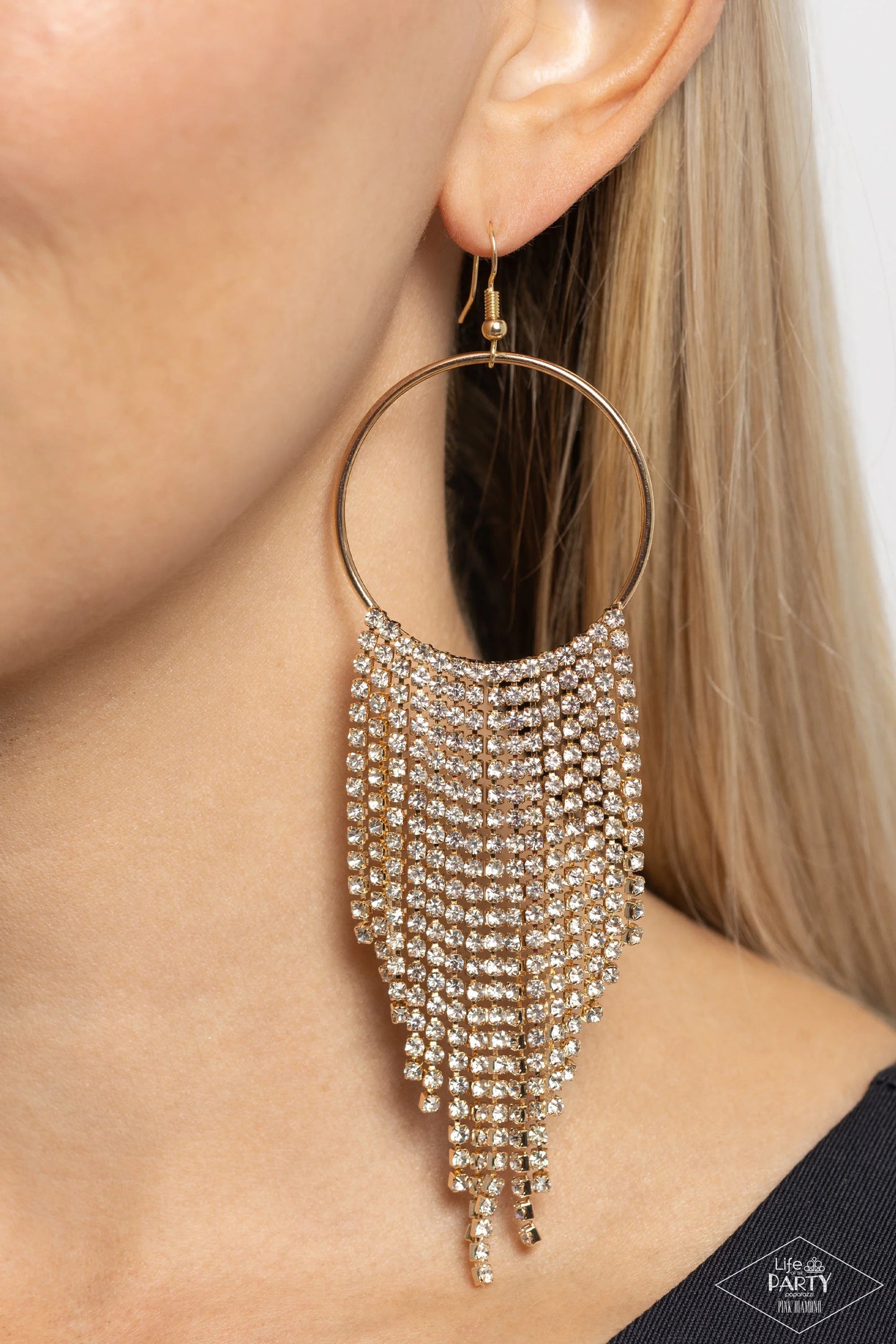 Paparazzi Streamlined Shimmer - Gold Earrings - Life Of The Party