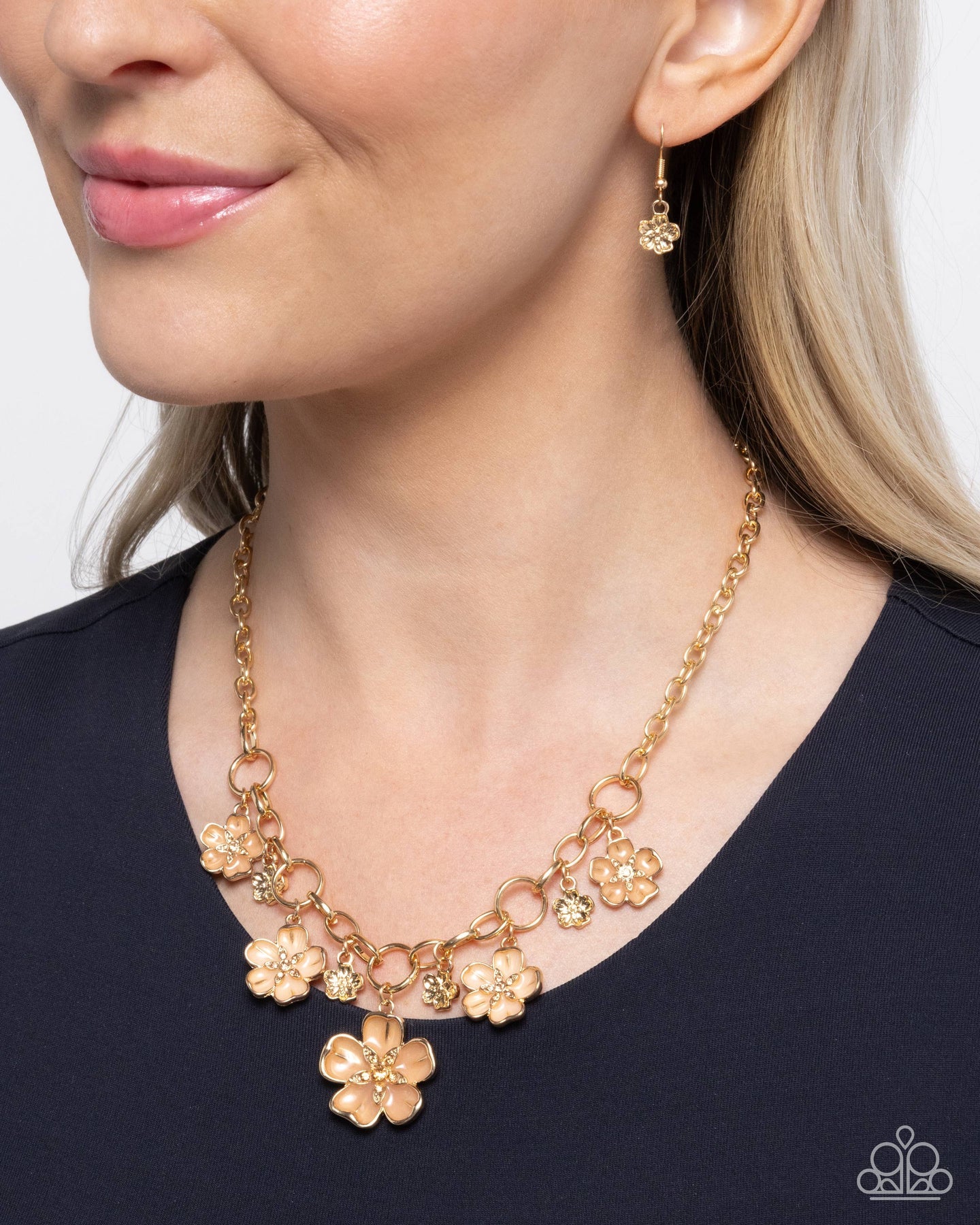 Paparazzi Secretive Sprig - Brown Gold Flower Necklace