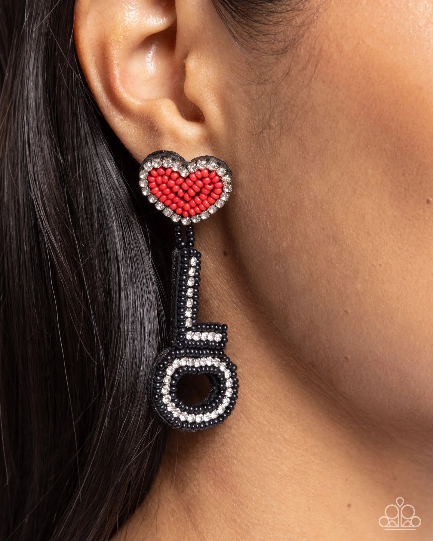 Paparazzi Visible Valentines - Black Post Earrings