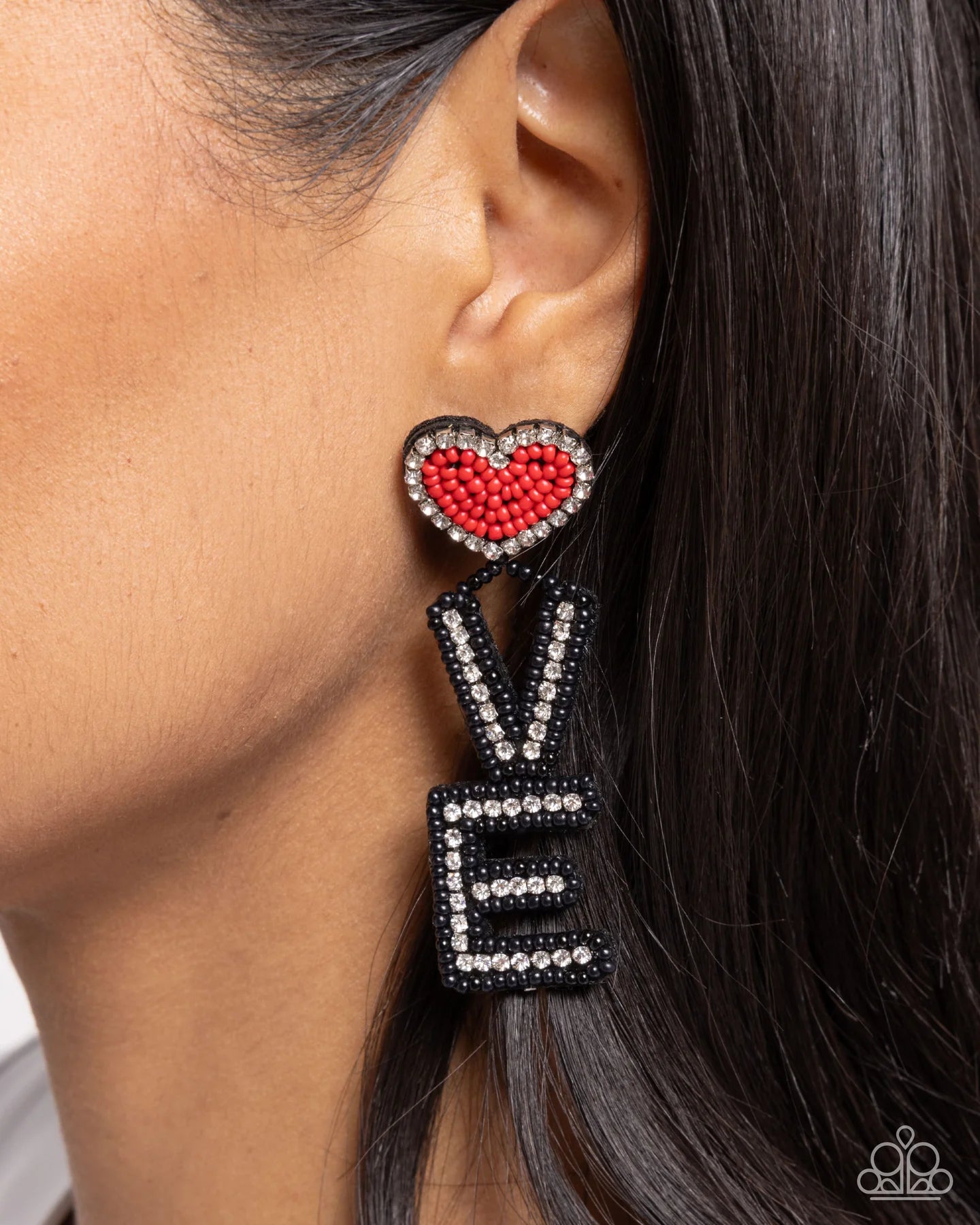Paparazzi Visible Valentines - Black Post Earrings