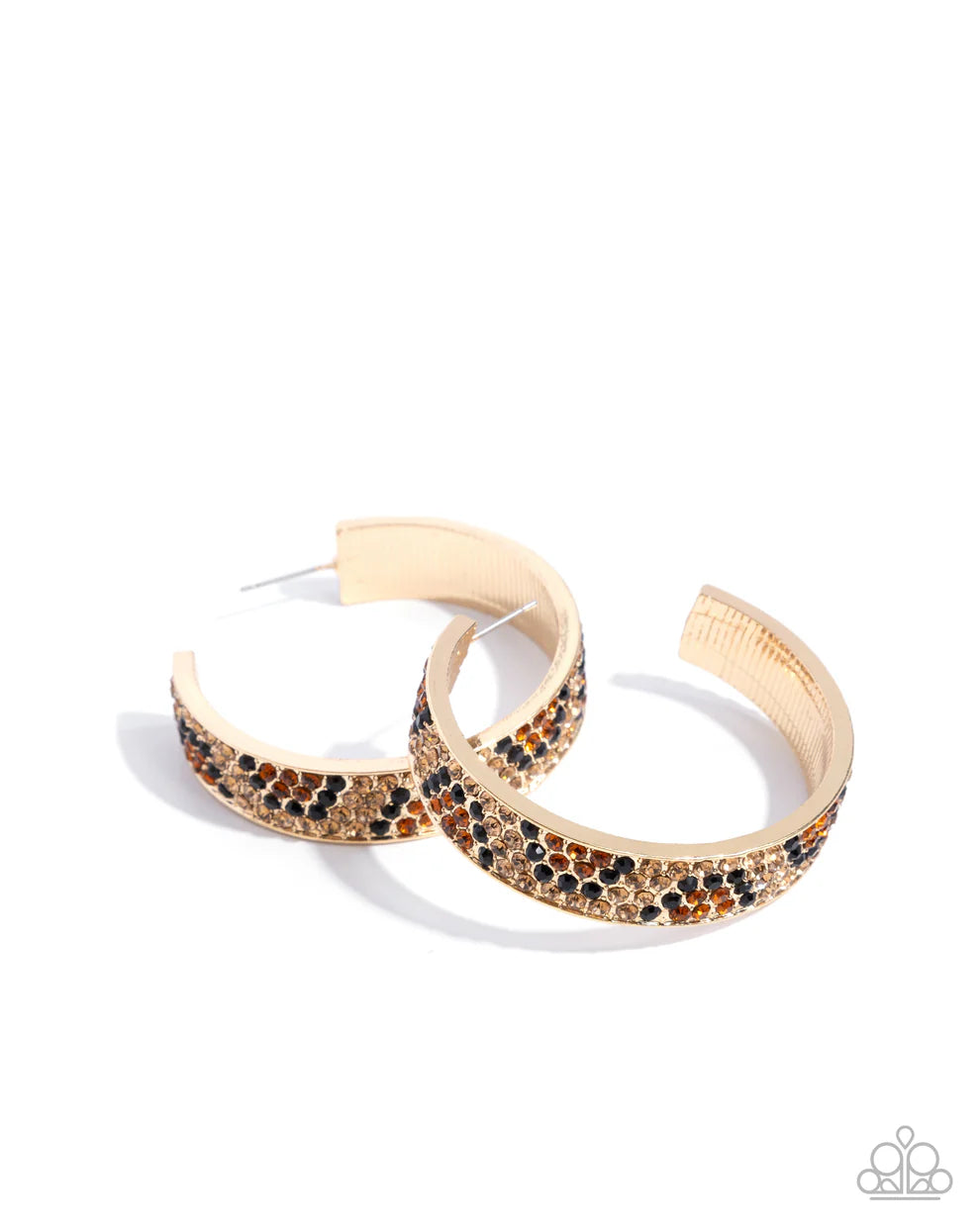 Paparazzi Cheetah Clique - Gold Hoop Earrings - Life Of The Party - January 2025