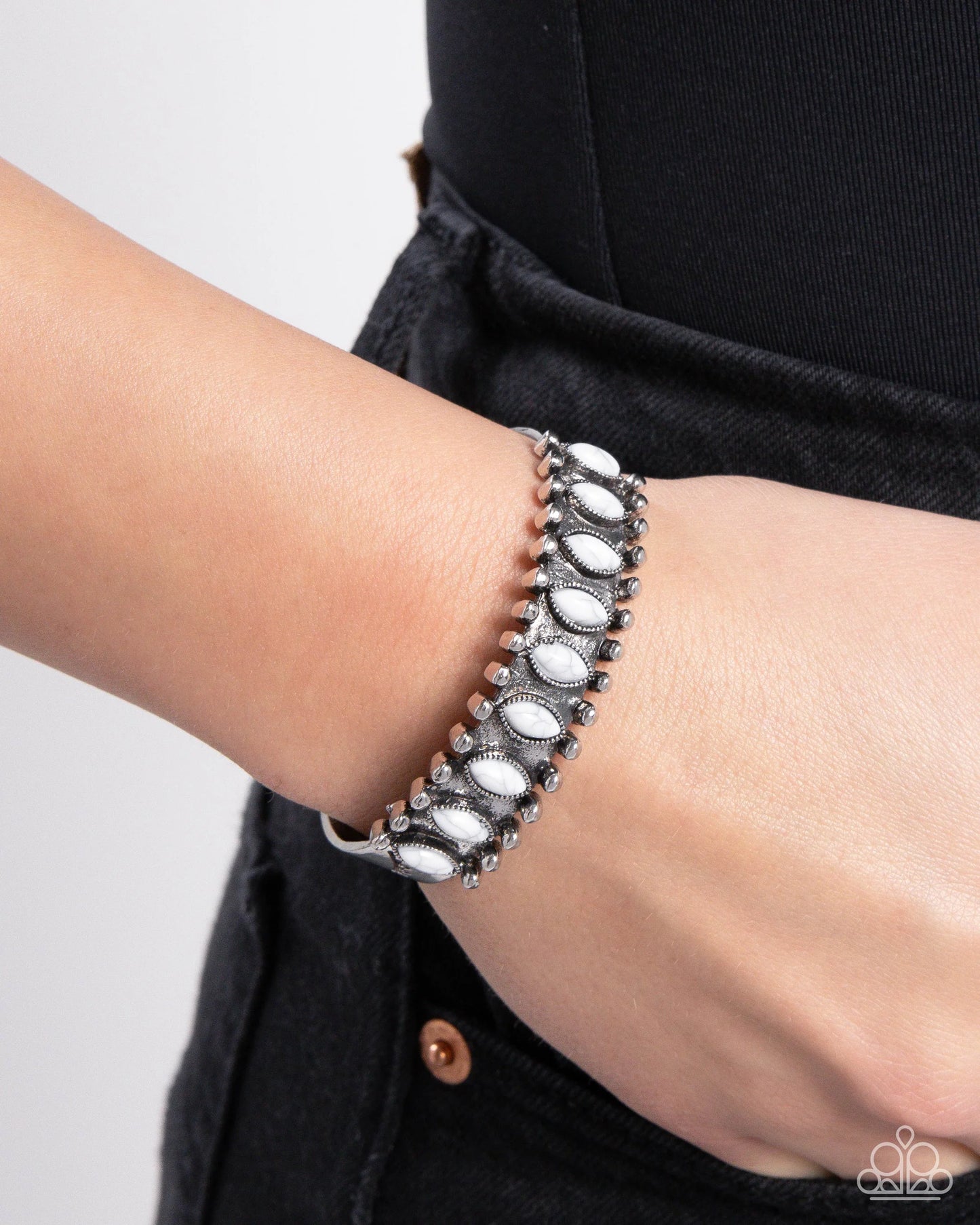 Paparazzi Beautiful Badlands - White Cuff Bracelet