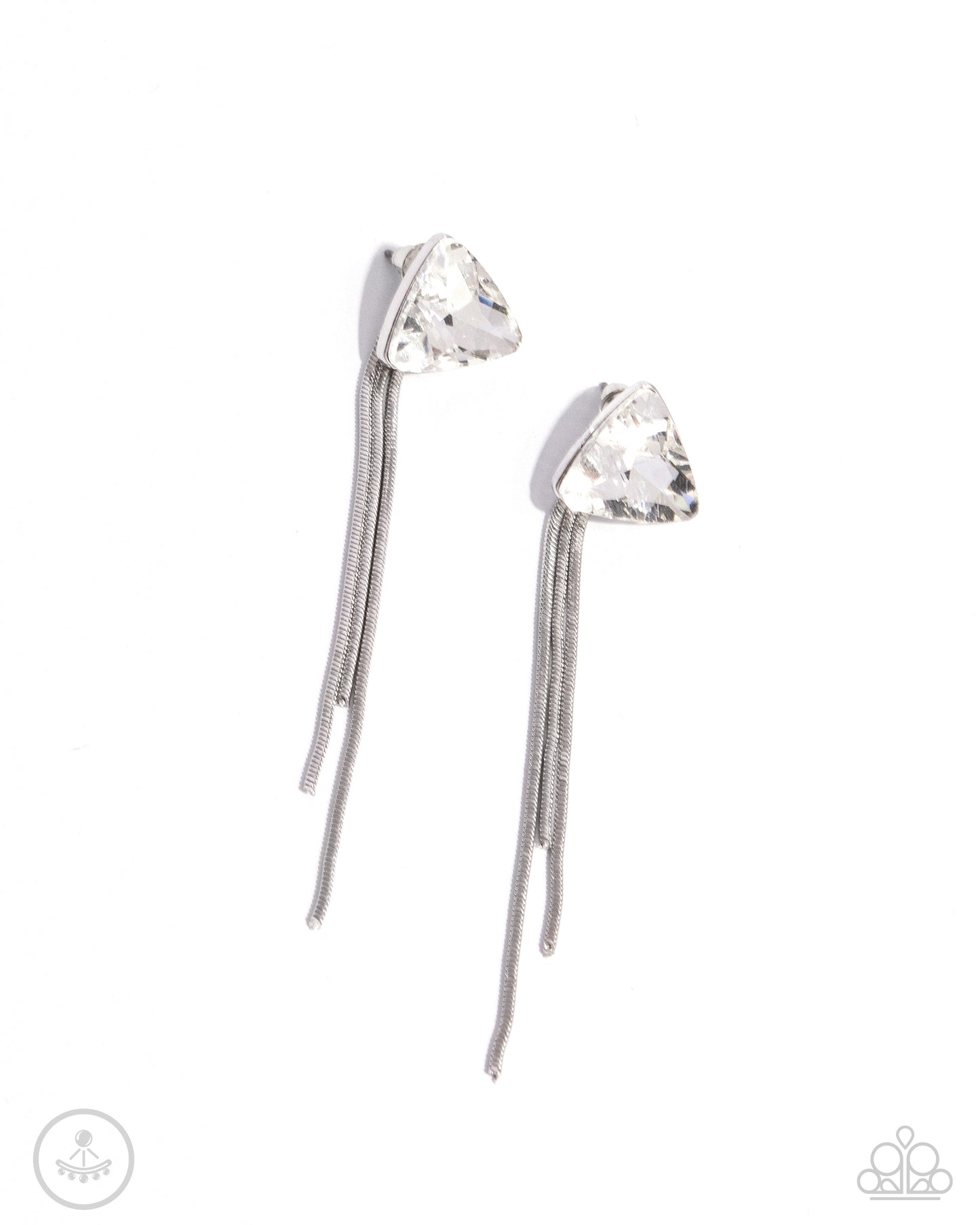 Paparazzi Candescent Class - White Post Peek A Boo Earrings