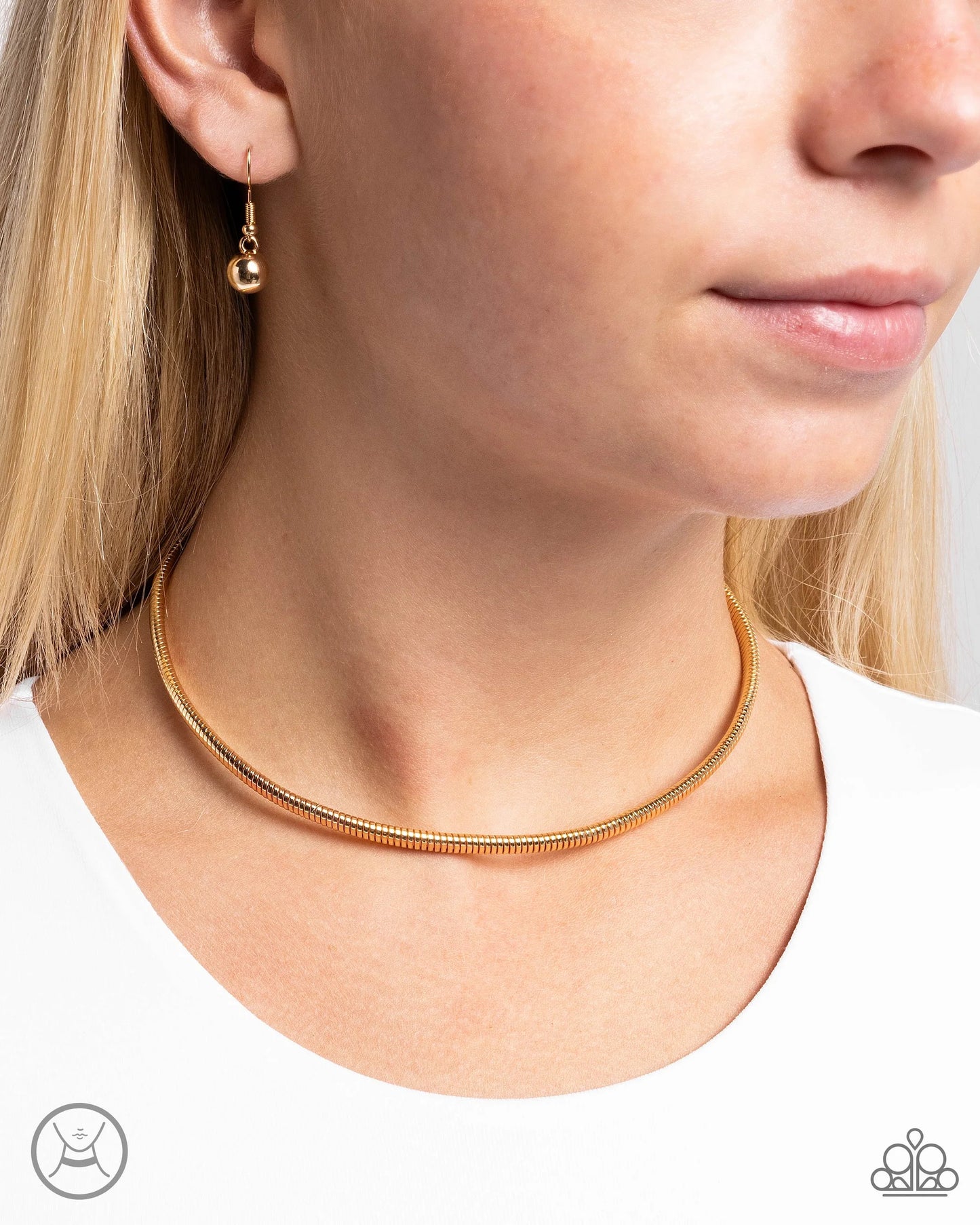 Paparazzi Captivating Choker - Gold Choker Necklace