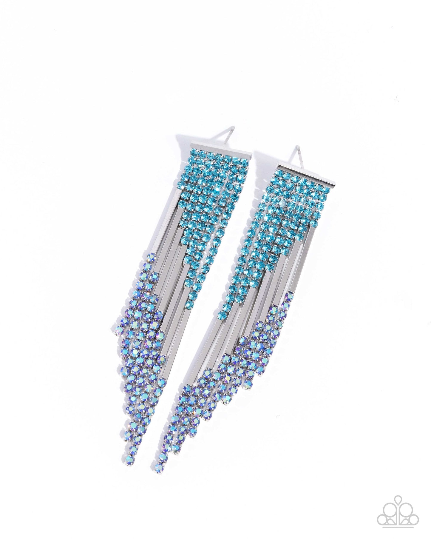 Paparazzi Careless Cascade - Blue Iridescent Earrings
