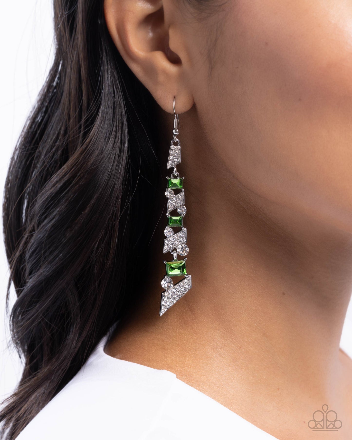 Paparazzi Cascading Red - Green Earrings