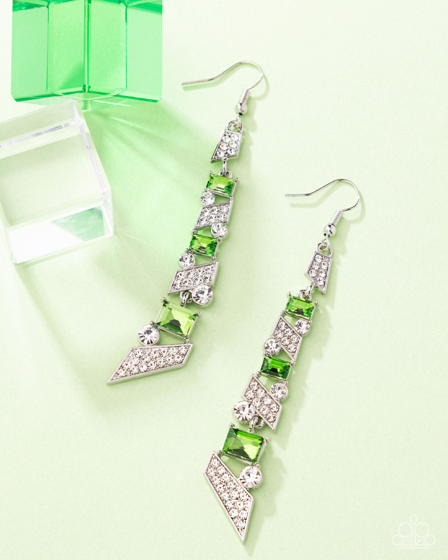 Paparazzi Cascading Red - Green Earrings