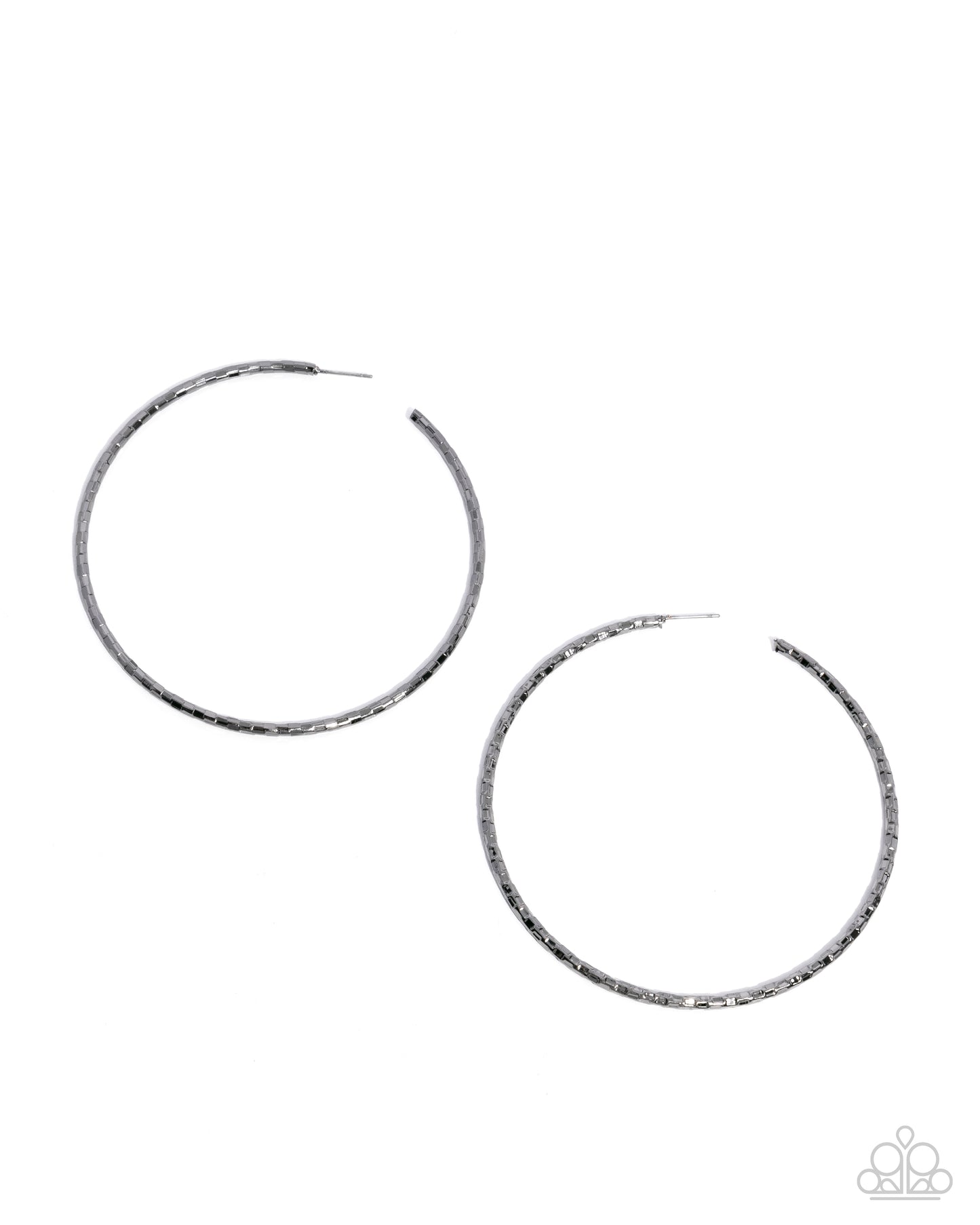 Paparazzi Closer To Chic - Black Large Hoop Earrings