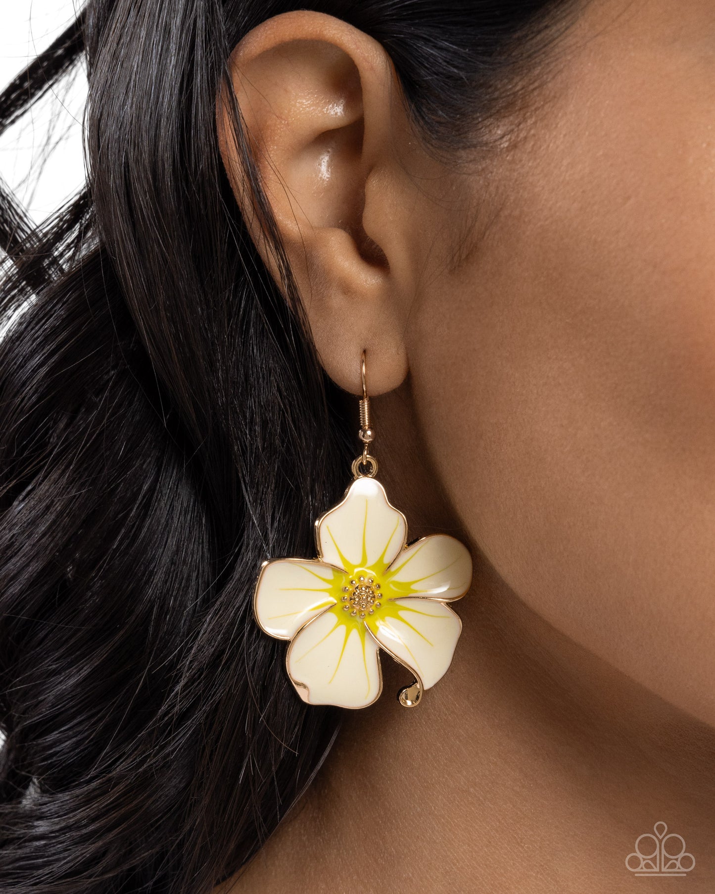 Paparazzi Floral Flavor - Gold Yellow Earrings