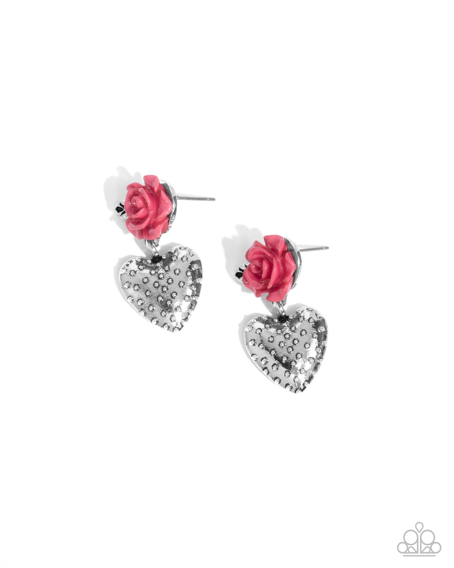 Paparazzi Girly Grade - Pink Heart Rose Earrings