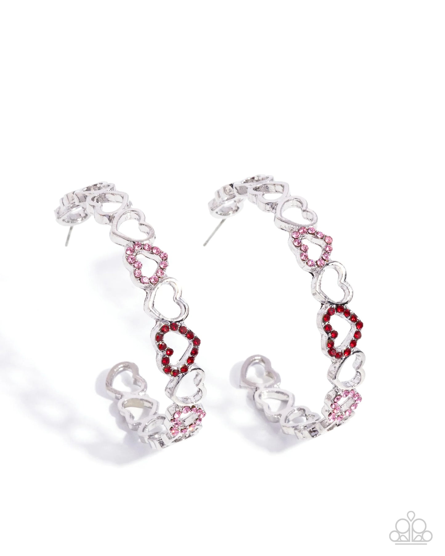 Paparazzi Happier Than Ever - Multi Heart Hoop Earrings