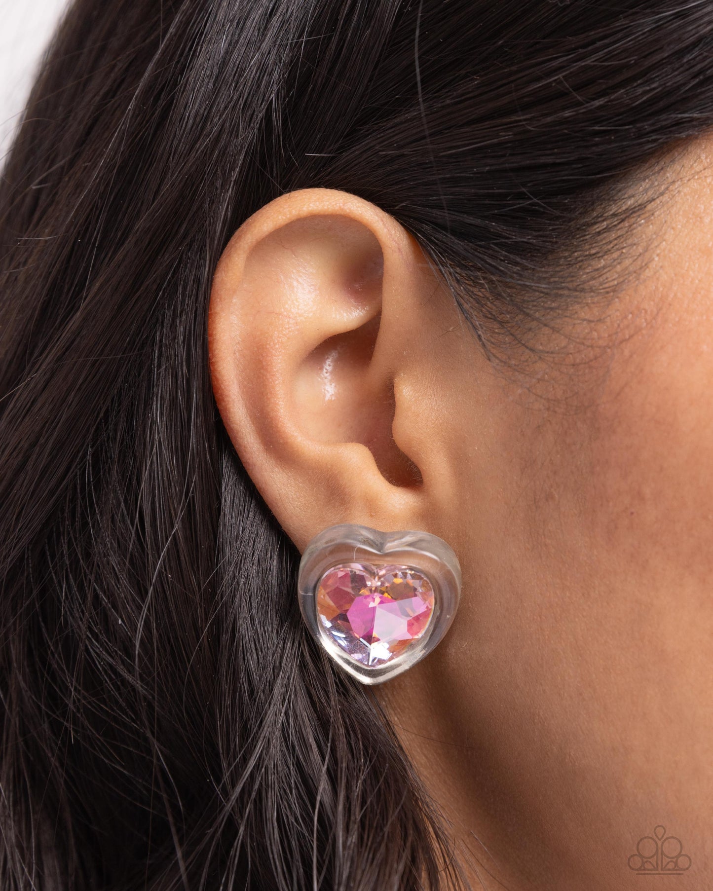 Paparazzi Heart Pounding Haute - Pink Multi Heart Earrings