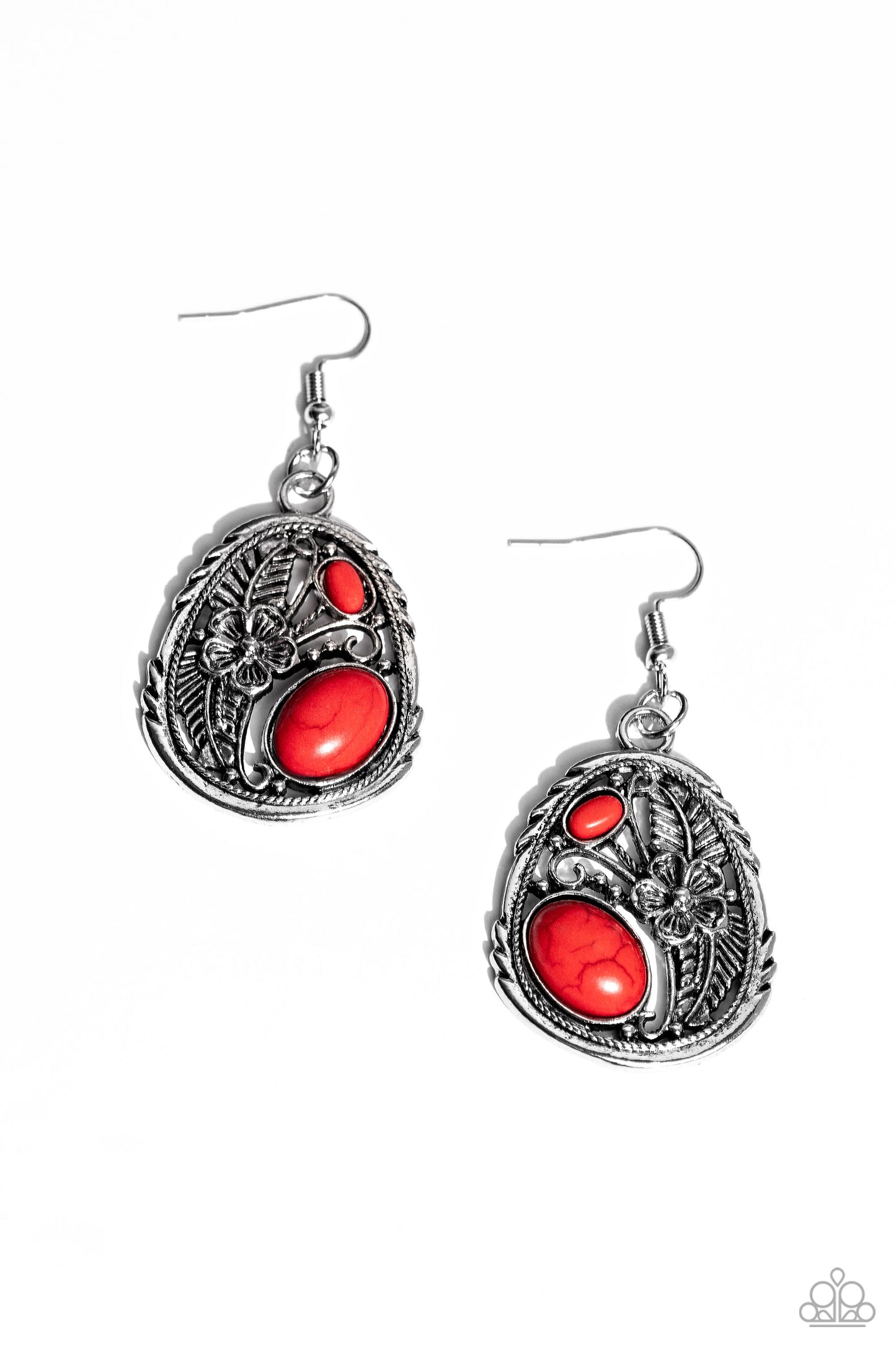 Paparazzi Hibiscus Harvest - Red Earrings