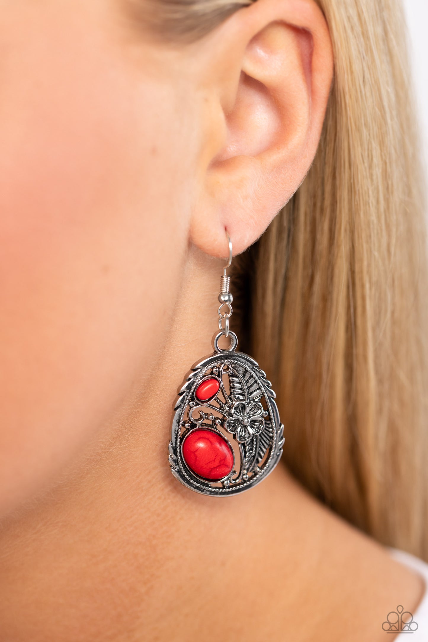 Paparazzi Hibiscus Harvest - Red Earrings