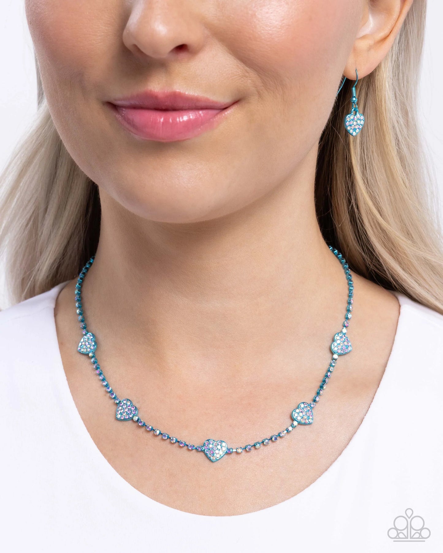 Paparazzi Homecoming Hearts - Blue Necklace