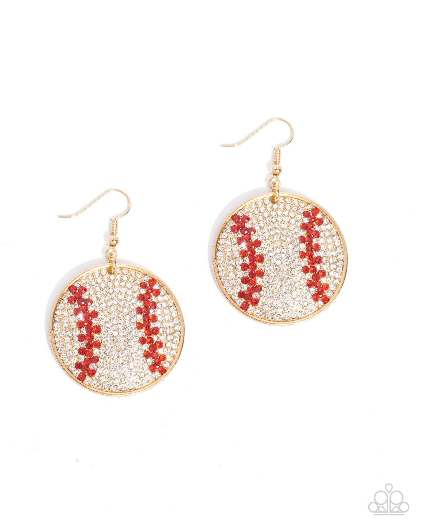 Paparazzi Homerun Haute - Gold Baseball Earrings