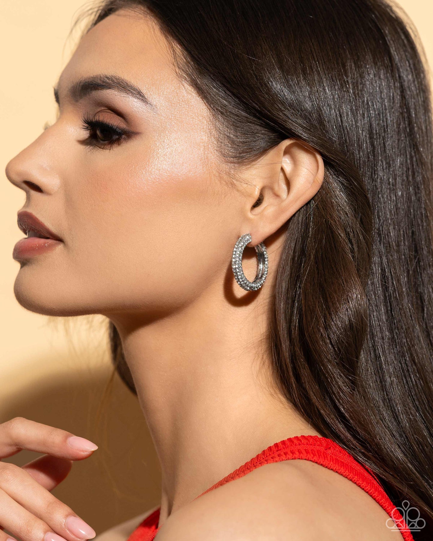 Paparazzi Glowing Praise - White earrings