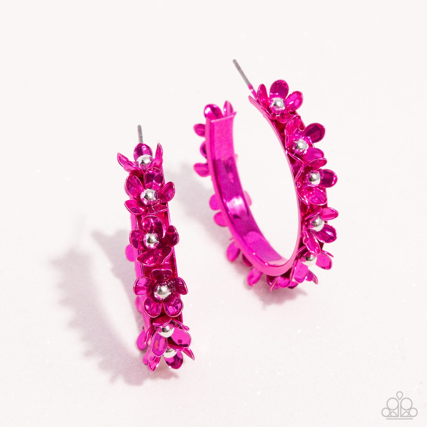 Paparazzi Fashionable Flower Crown - Pink Hoop Earrings
