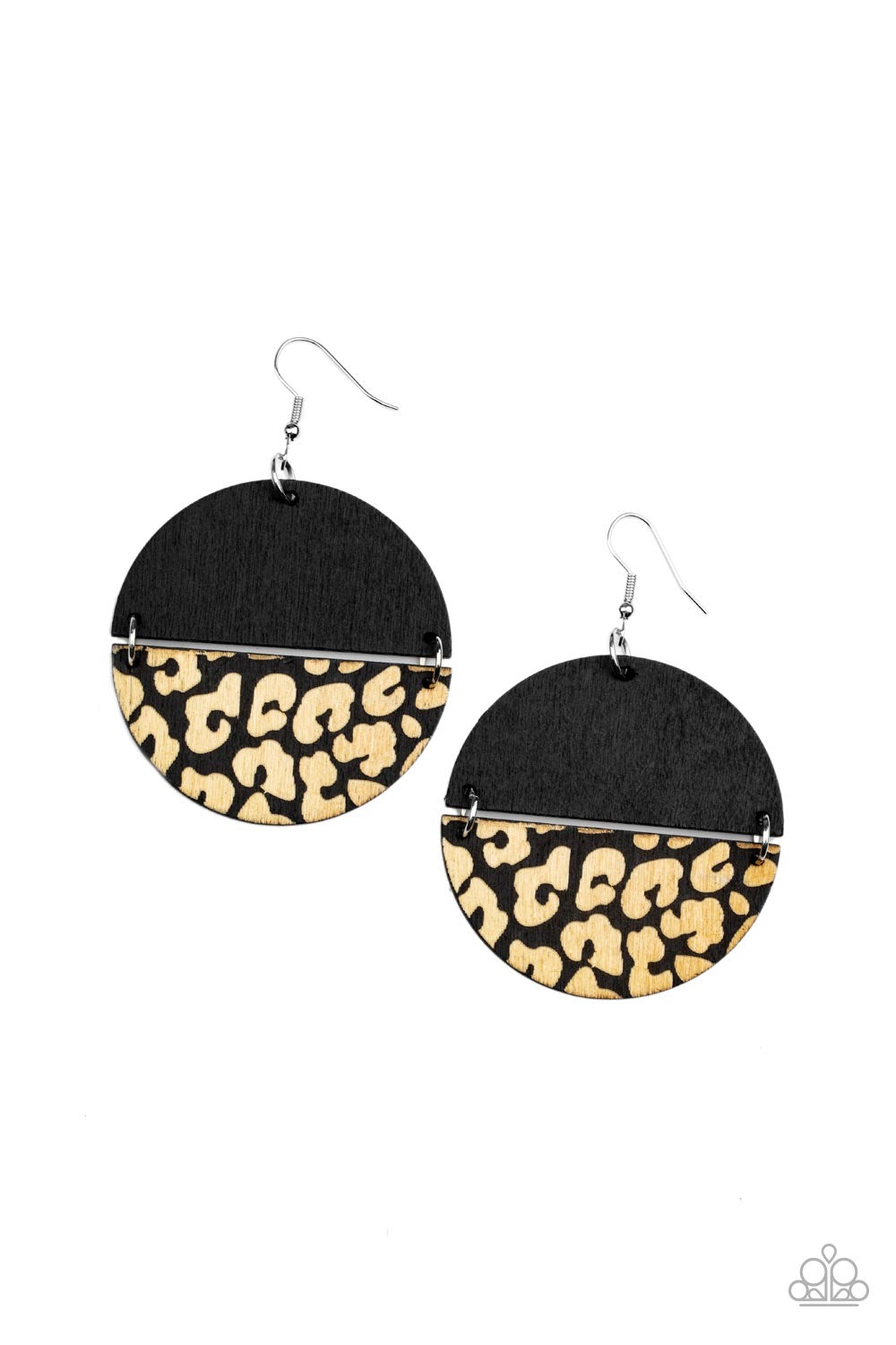 Paparazzi Jungle Catwalk - Black Wood Earrings