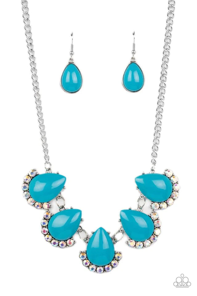 Paparazzi Ethereal Exaggerations - Blue Iridescent Necklace