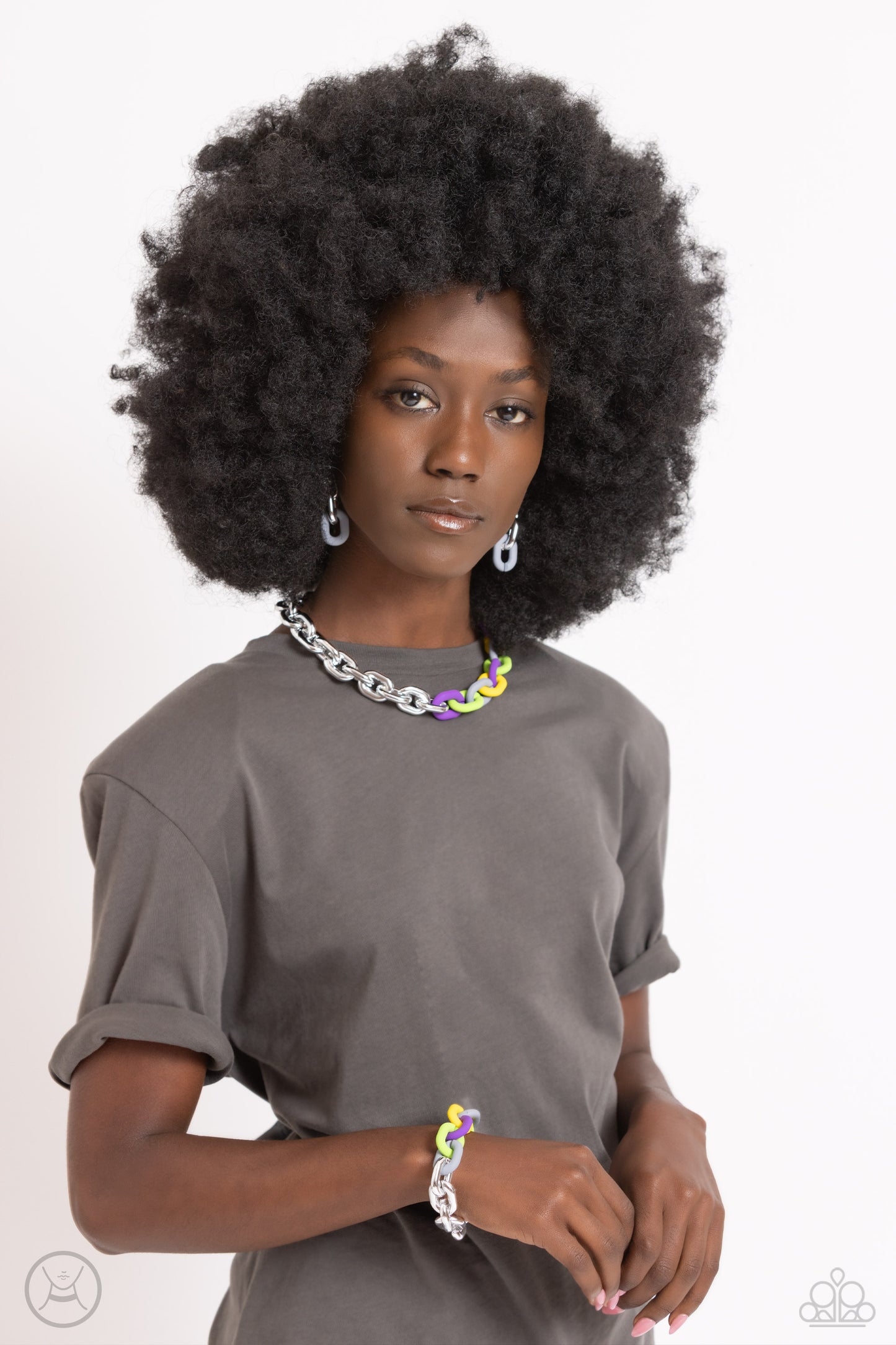 Paparazzi Candid Contrast - Silver Multi Bracelet