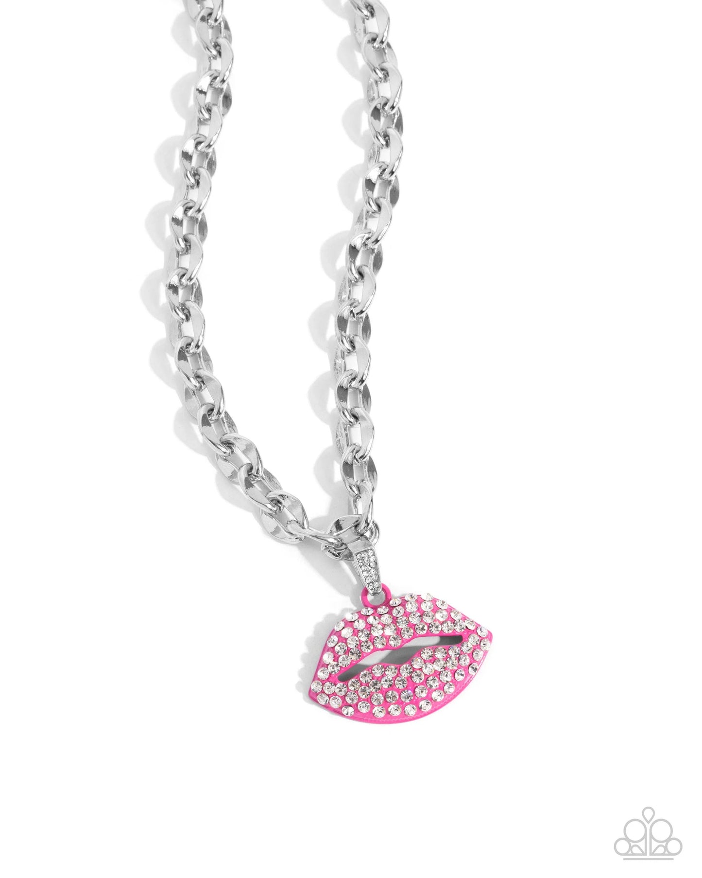 Paparazzi Keepsake Kisser - Pink Lips Necklace