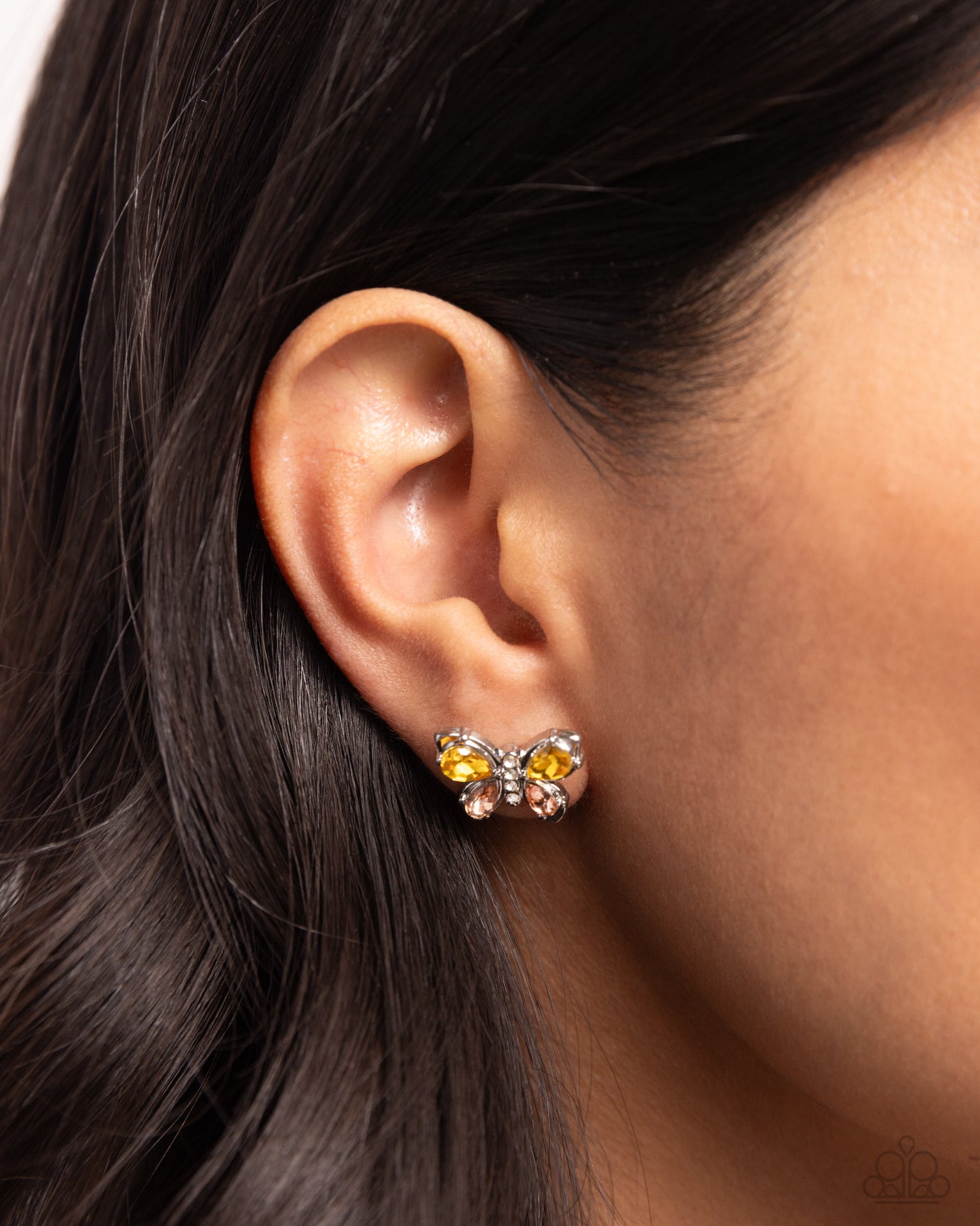 Paparazzi Live To FLIGHT Another Day - Yellow Butterfly Post Earrings