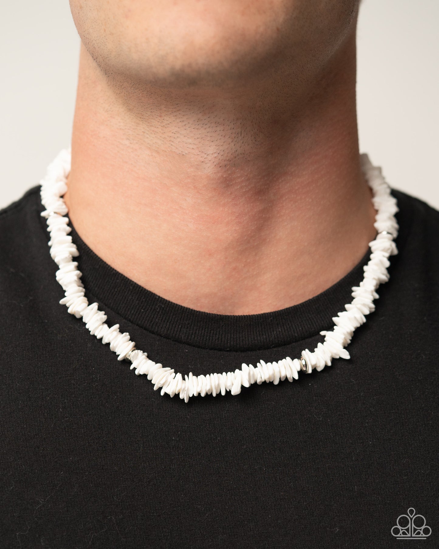 Paparazzi - On A Shell-ular Level - White Men's Urban Puka Necklace