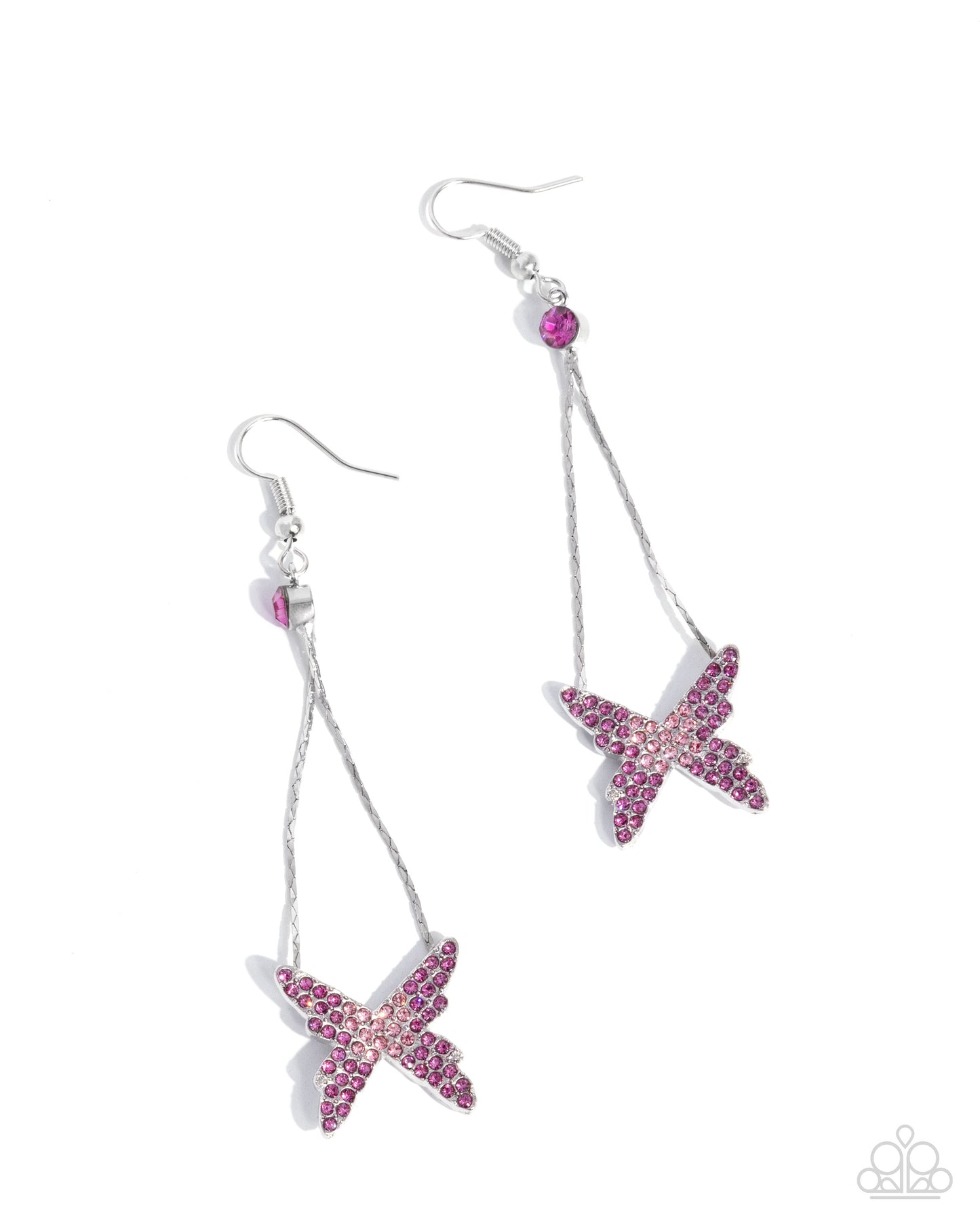 Paparazzi Pick A Flight - Pink Butterfly Earrings