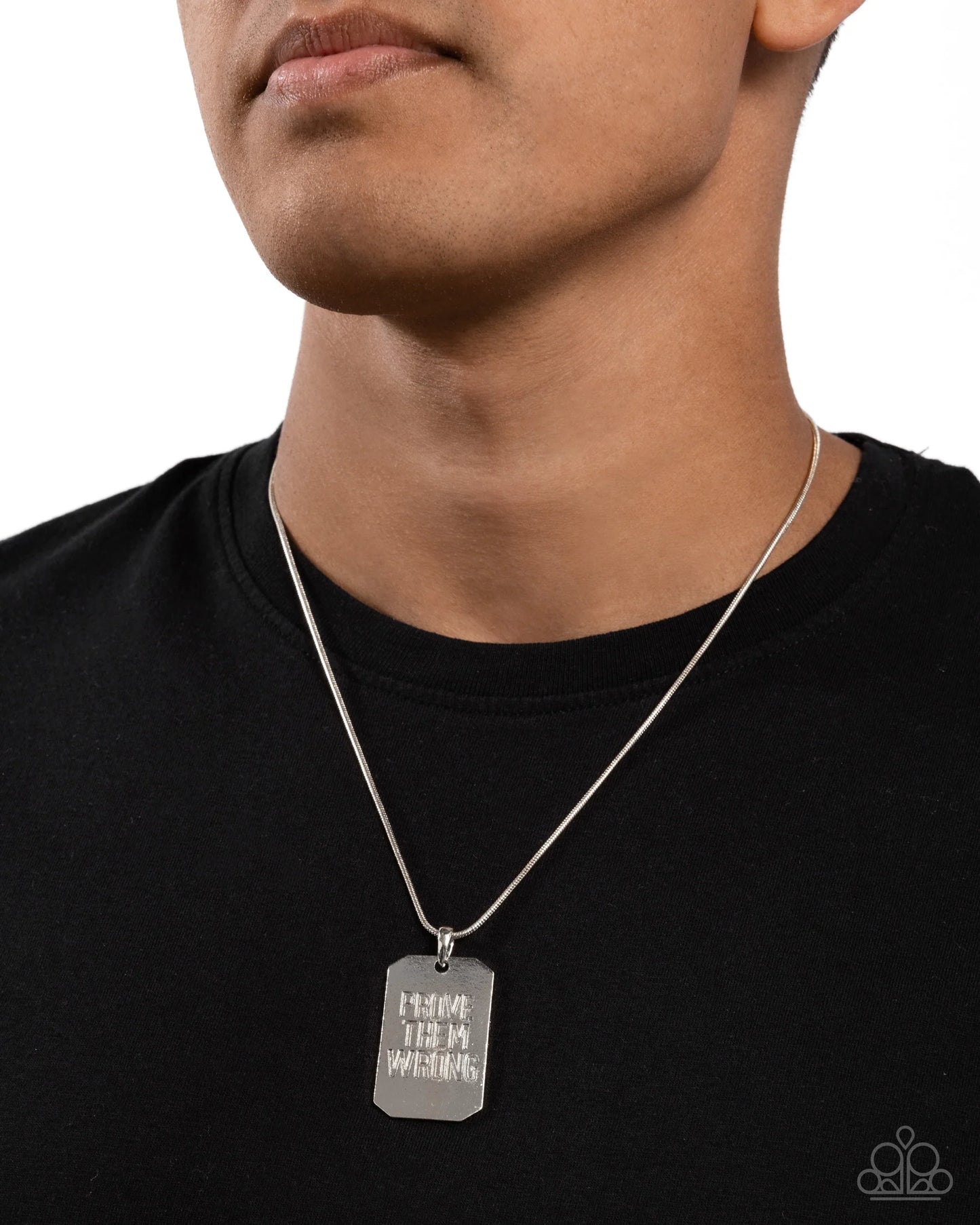 Paparazzi Prove Them Wrong - Silver Mens Urban Necklace