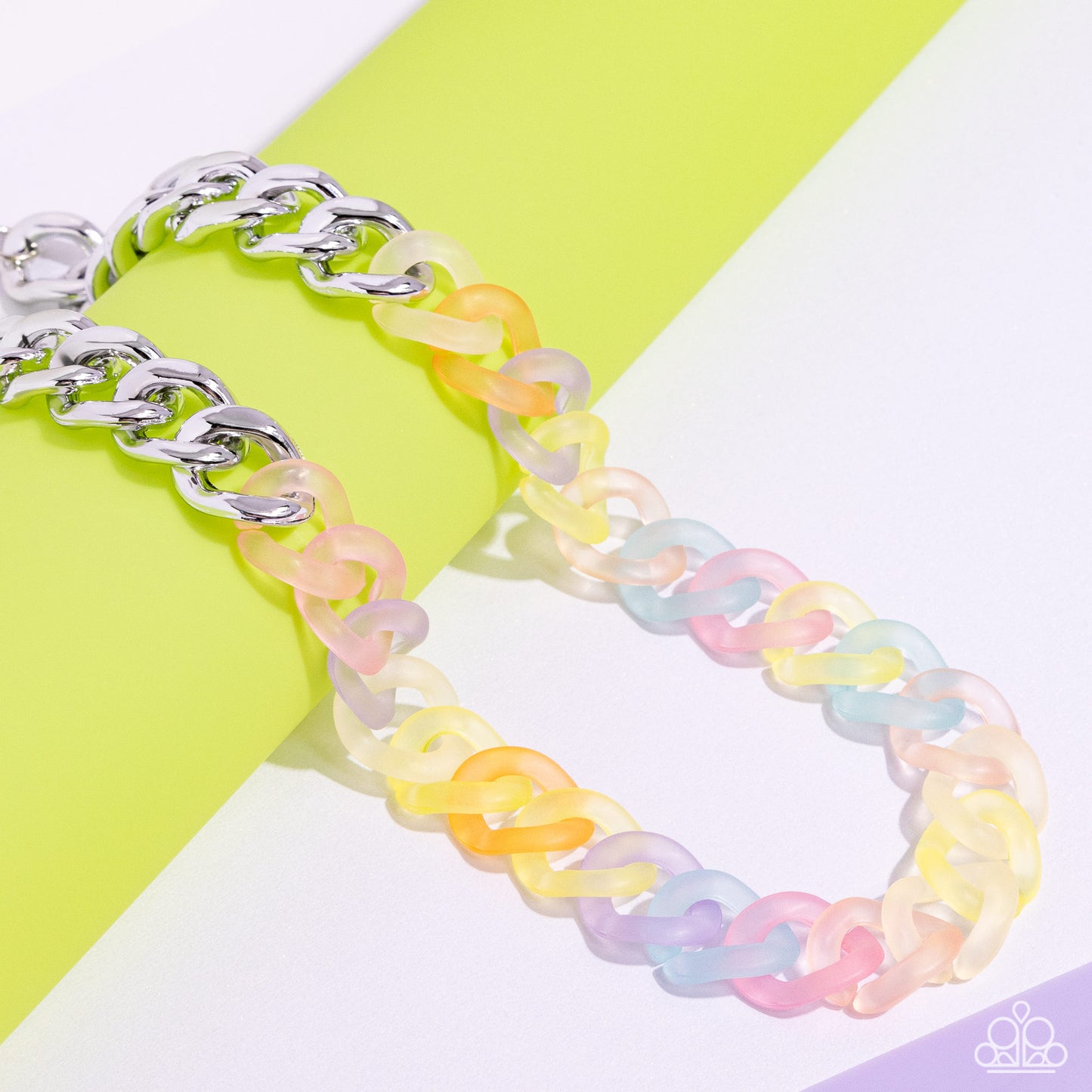 Paparazzi Rainbow Ragtime - Multi Acrylic Chain Necklace