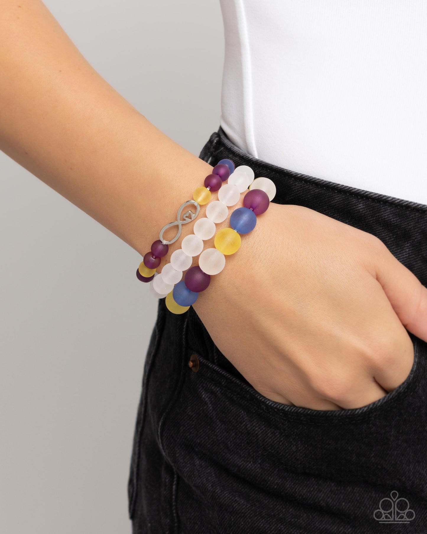 Paparazzi Simplistic Stack - Multi Purple Infinity Bracelet