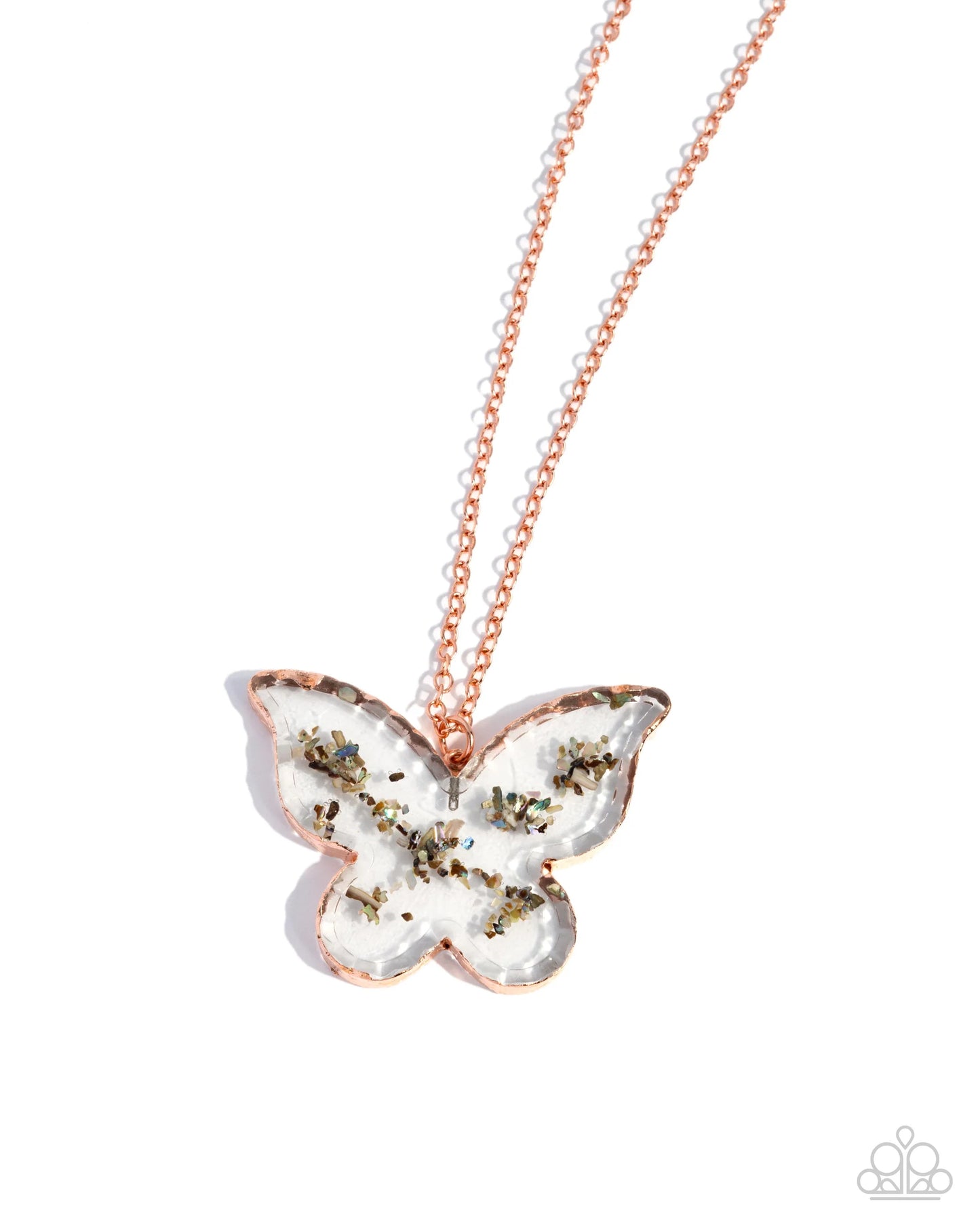 Paparazzi Skyward Shells - Copper Butterfly Necklace