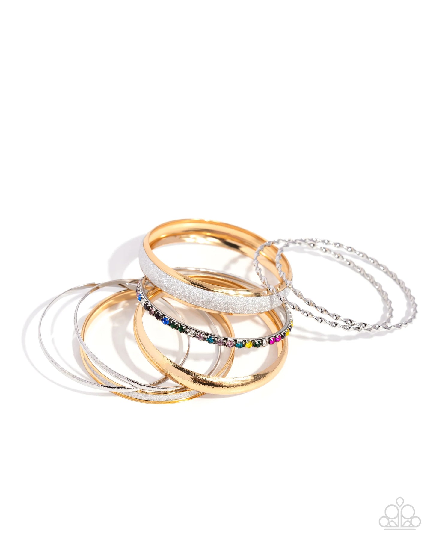 Paparazzi Smoldering Stack - Multi Bangle Bracelet Set