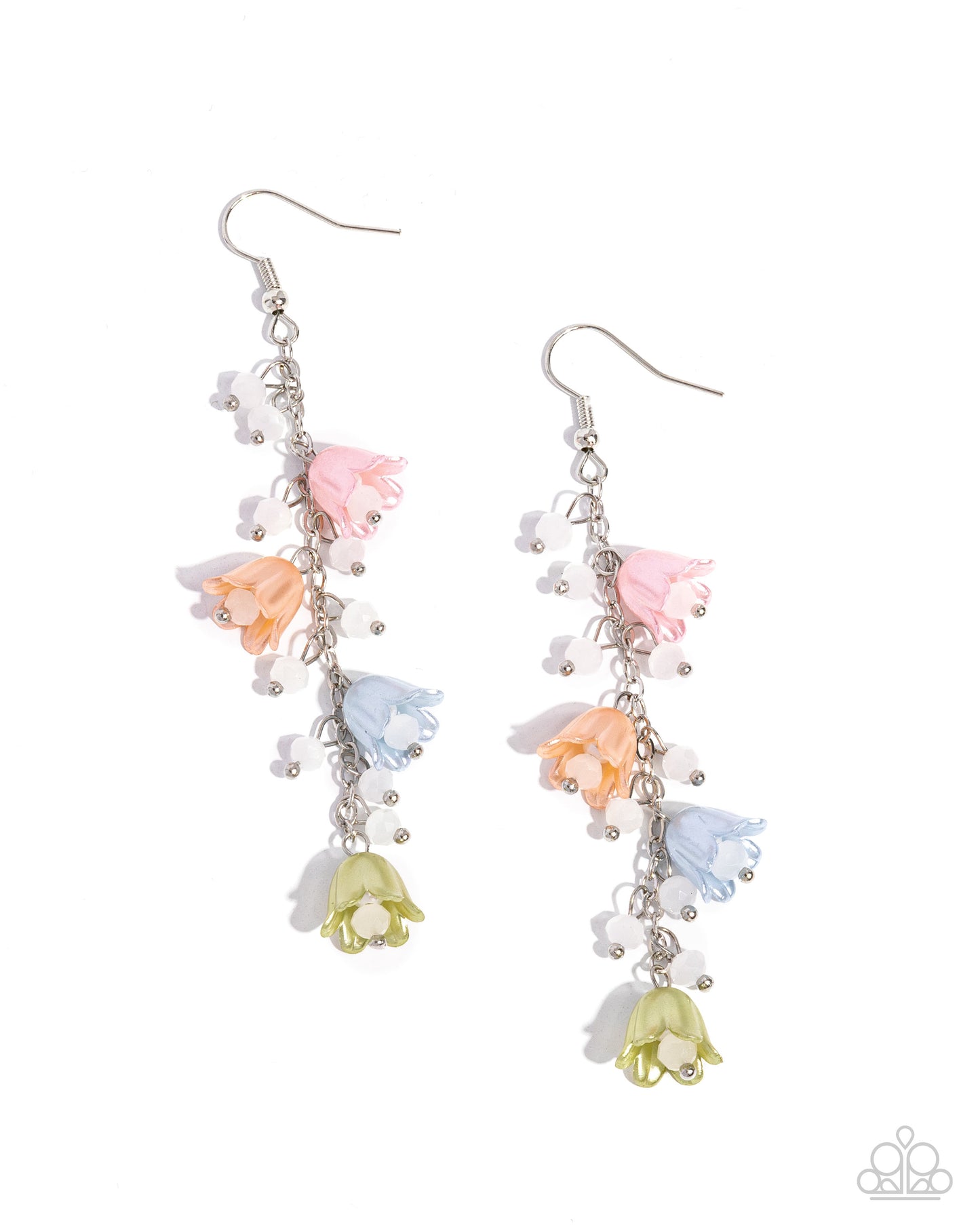 Paparazzi Snow Drops - Multi Tulip Flower Earrings