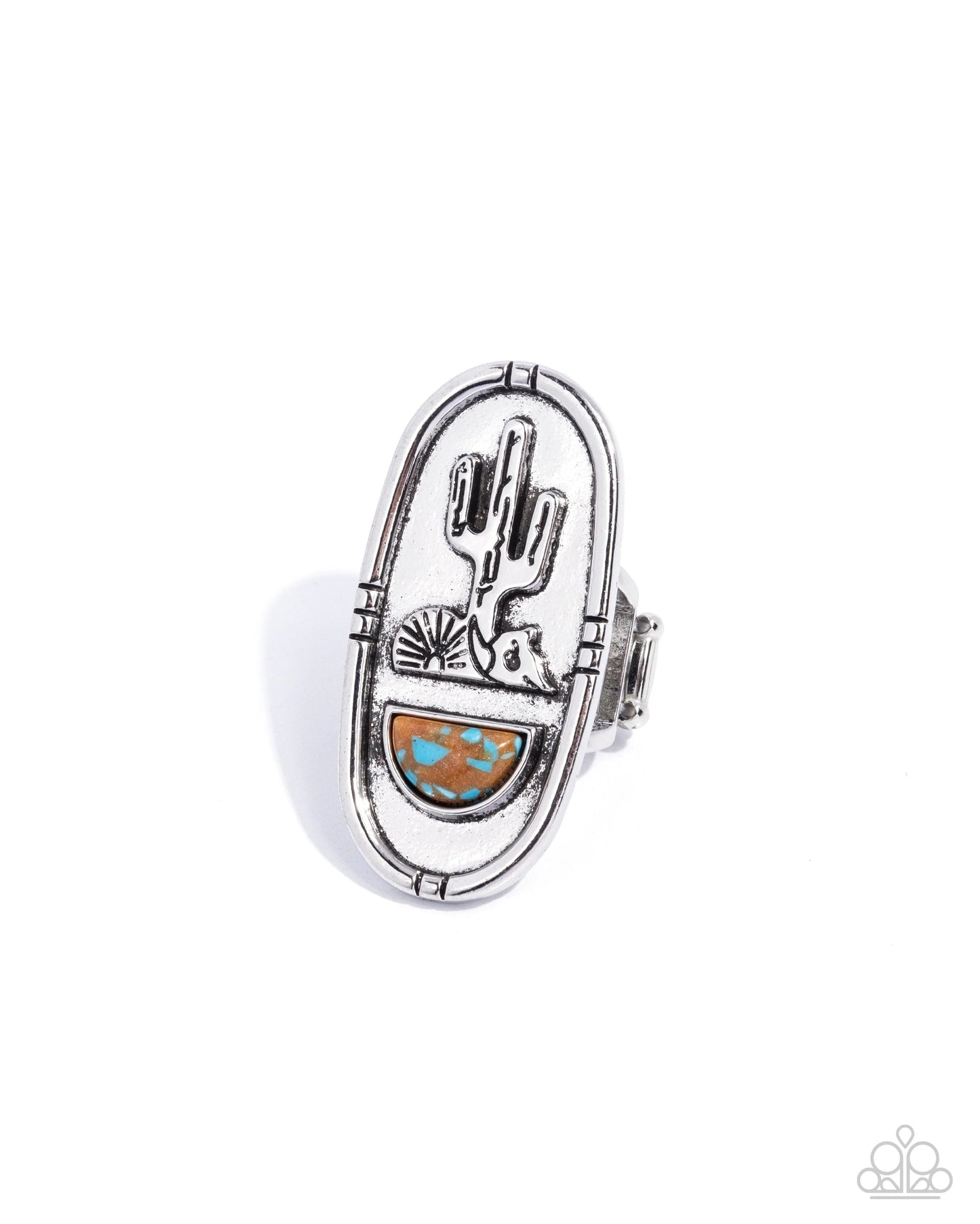 Paparazzi Southwestern Sketch - Brown Blue Ring