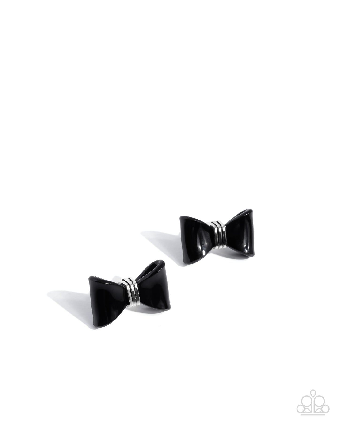 Paparazzi Spruced Up - Black Bow Post Earrings