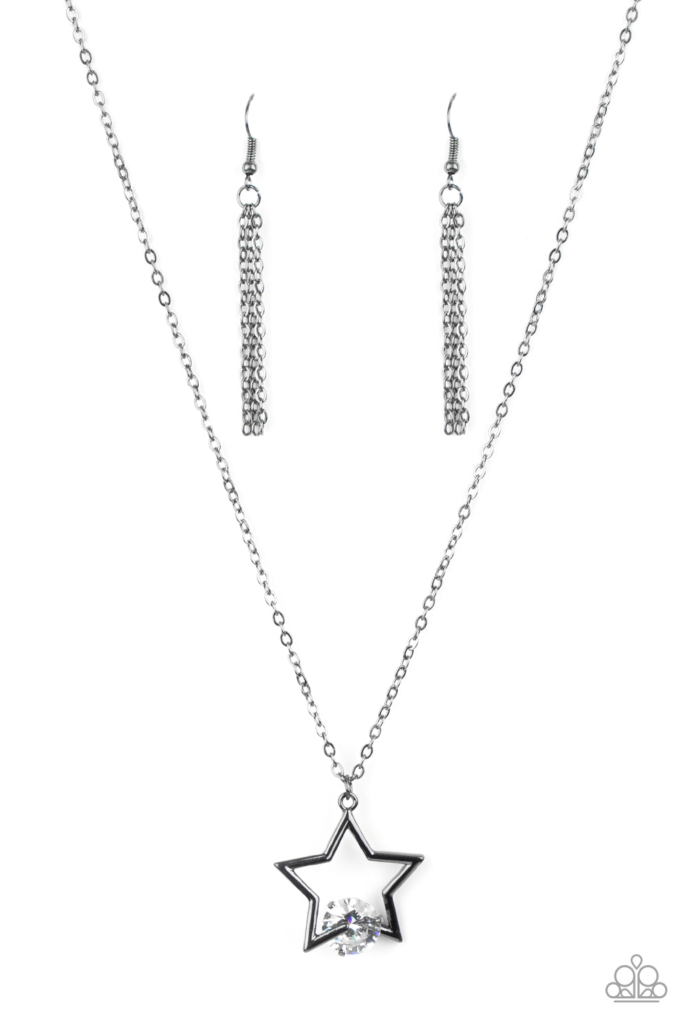 Paparazzi Starry Fireworks - Black Star Necklace