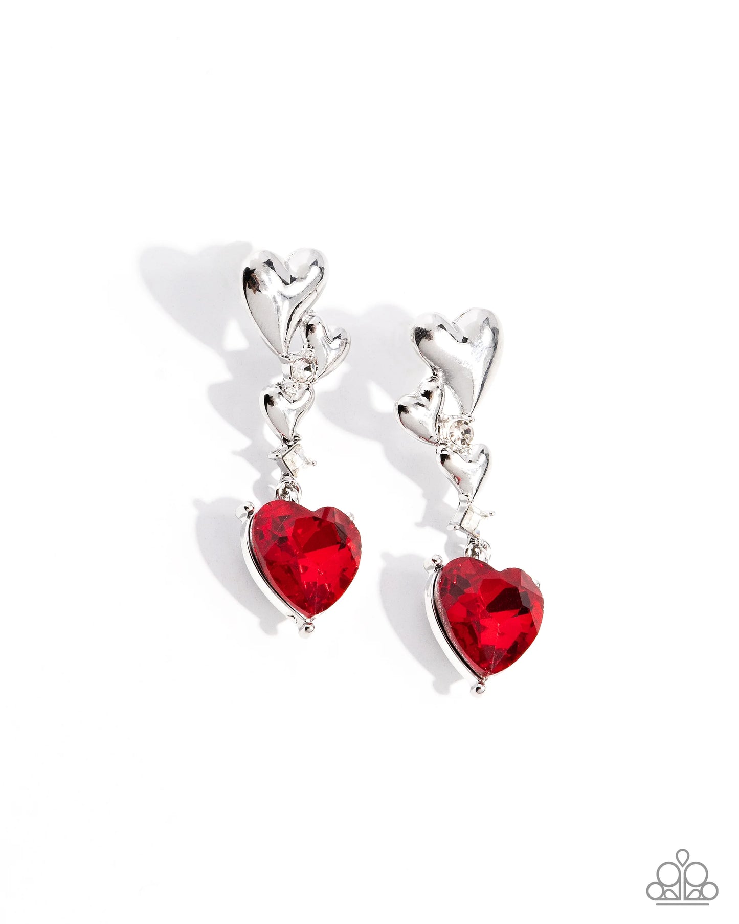 Paparazzi Valentines Vaudeville - Red Heart Earrings