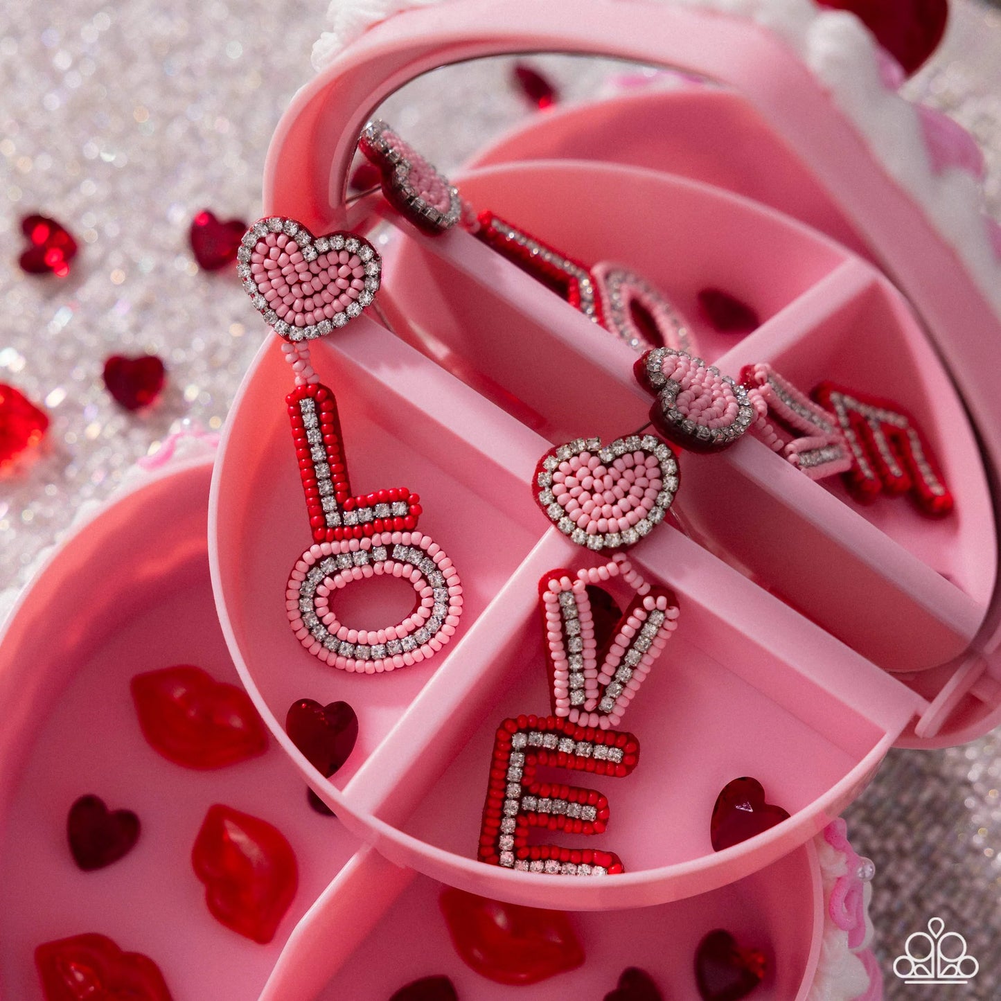 Paparazzi Visible Valentine - Multi Red Pink Post Earrings