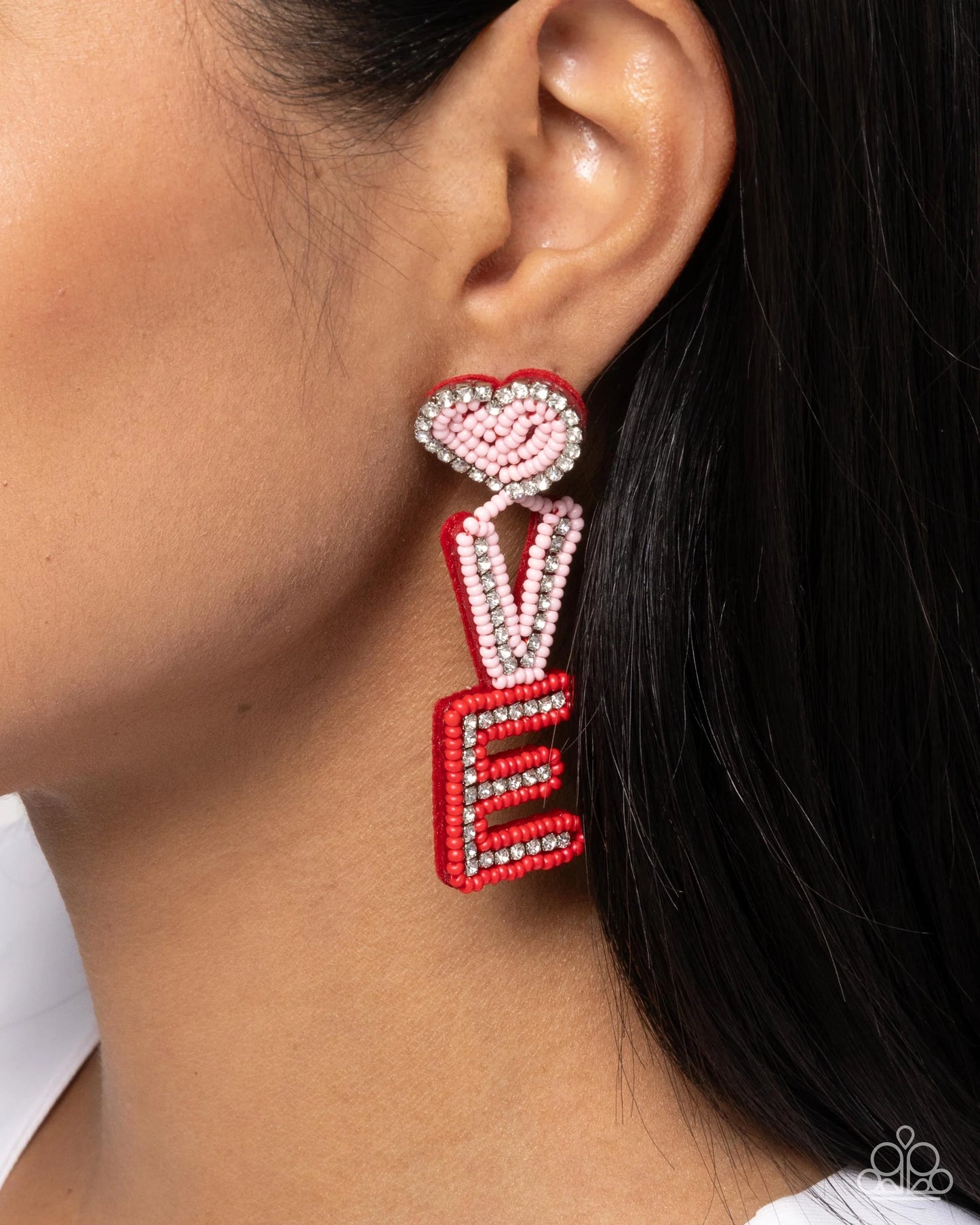 Paparazzi Visible Valentine - Multi Red Pink Post Earrings