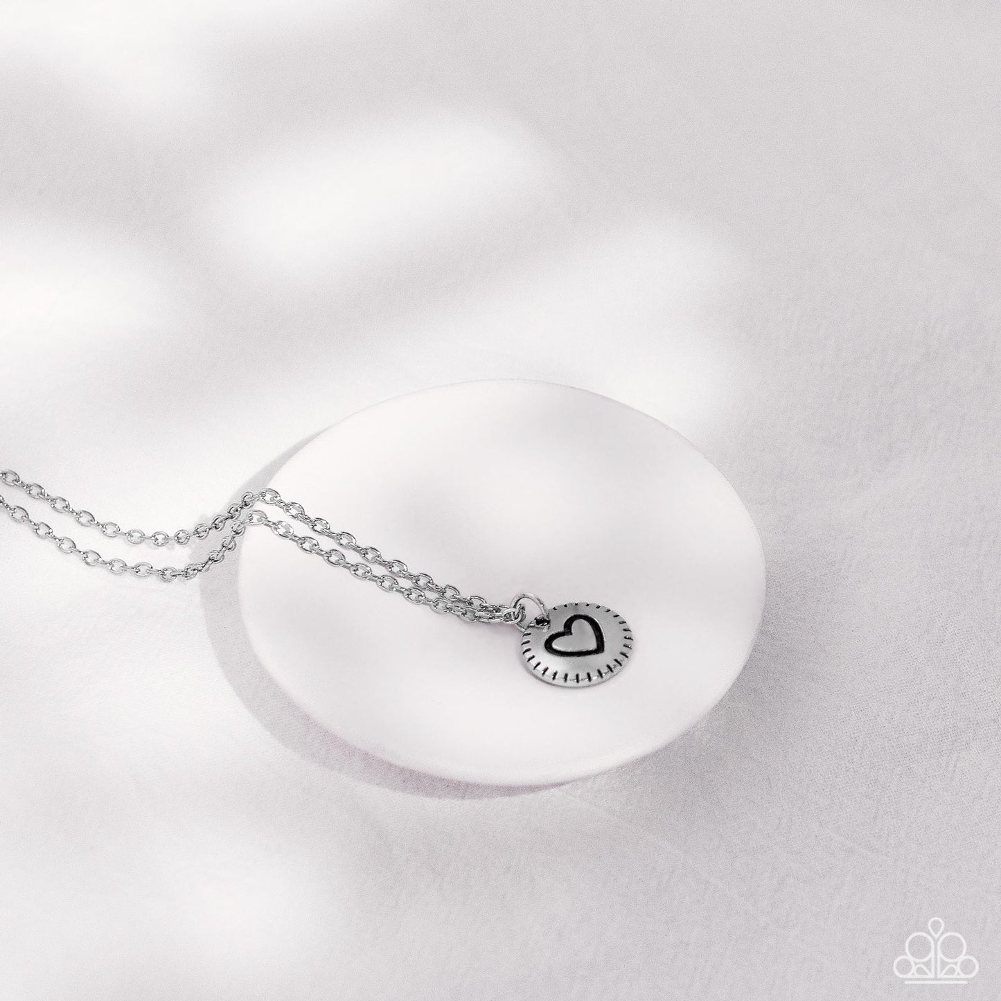 Paparazzi Stamped Sentiment - Silver Heart Necklace