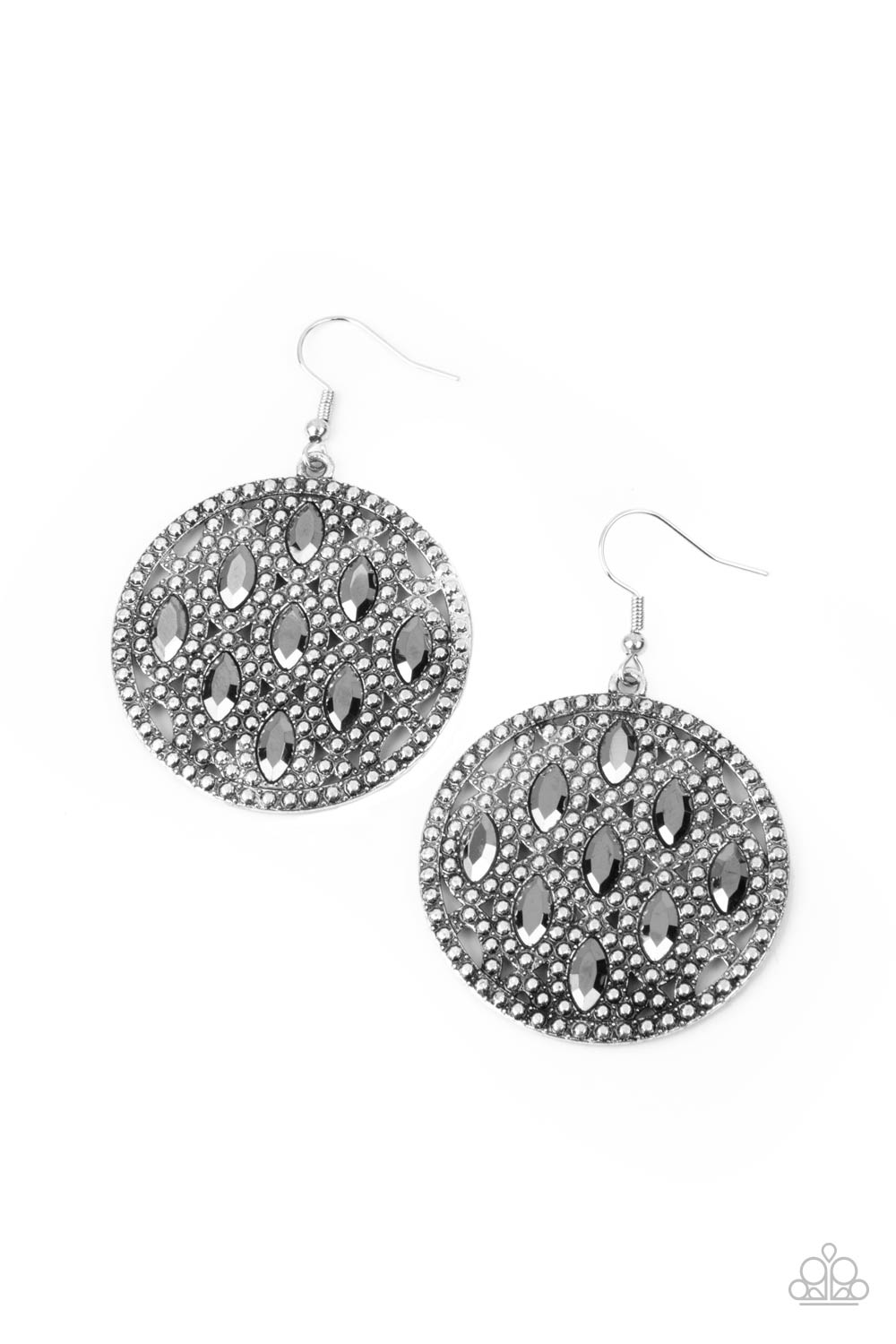 Paparazzi Medallion Stallion - Silver Earrings