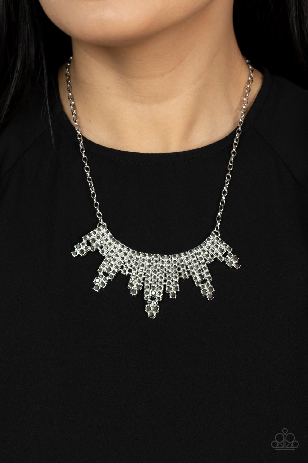 Paparazzi Skyscraping Sparkle - Silver Necklace