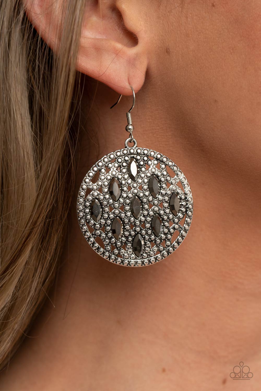 Paparazzi Medallion Stallion - Silver Earrings