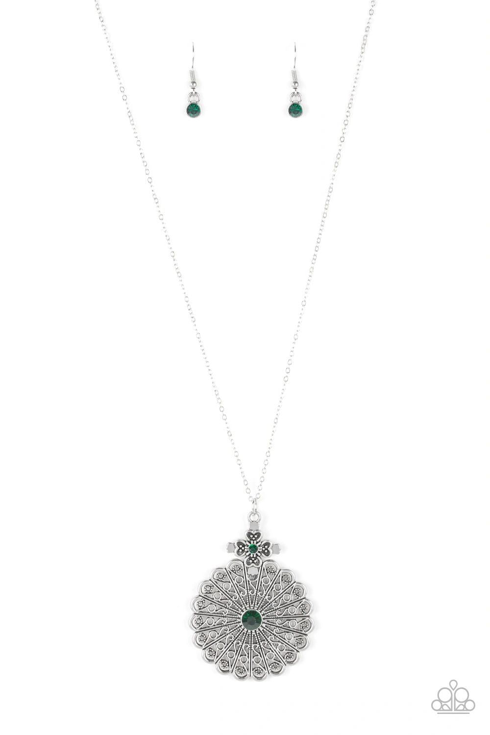 Paparazzi Walk On The WILDFLOWER Side - Green Necklace